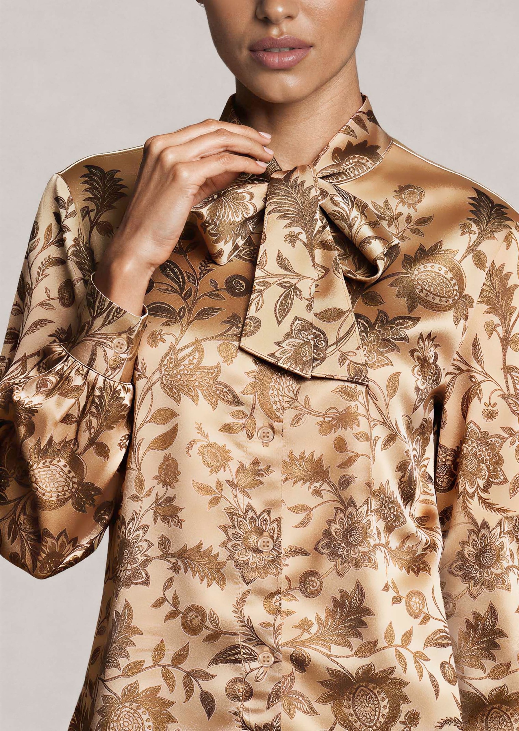 MADELEINE Langarmbluse »Bluse Schluppenbluse mit Blütenprint«