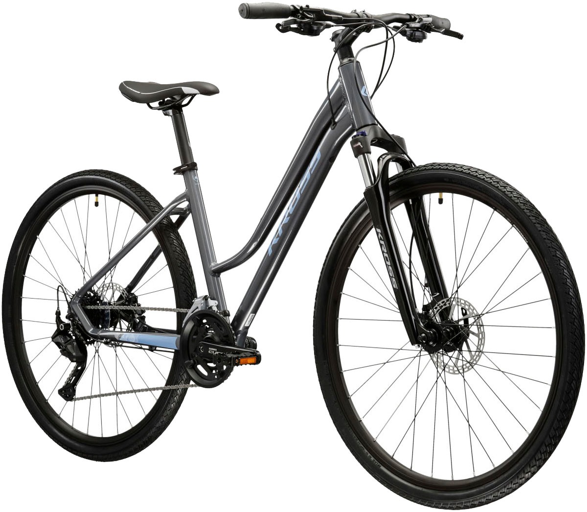 Kross Crossrad »Crossrad Evado 5.0 grau 18 Gänge«, 18 Gang, Shimano, CUES U3020 Schaltwerk, Kettenschaltung