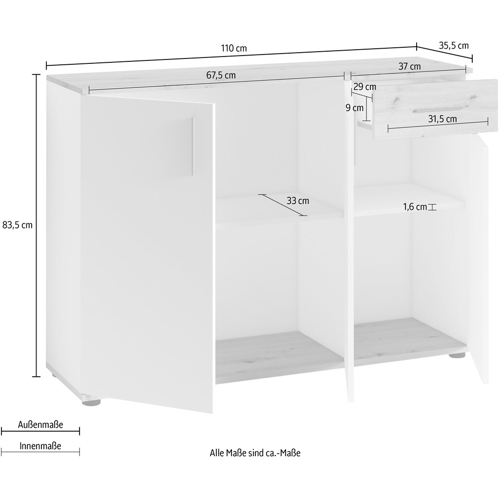 Homexperts Kommode »Justus«, Breite 110cm