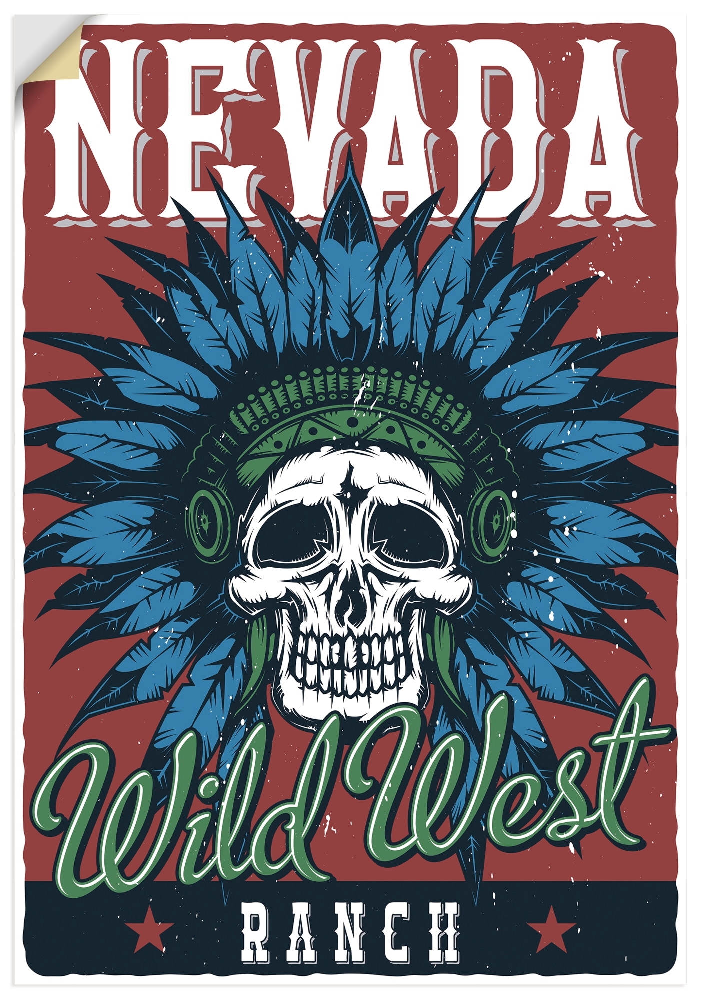 Artland Wandbild »Totenkopf Nevada« 1 Stk. tlg. als Alubild, Leinwandbild, Poster, Wandaufkleber in verschied. Größen