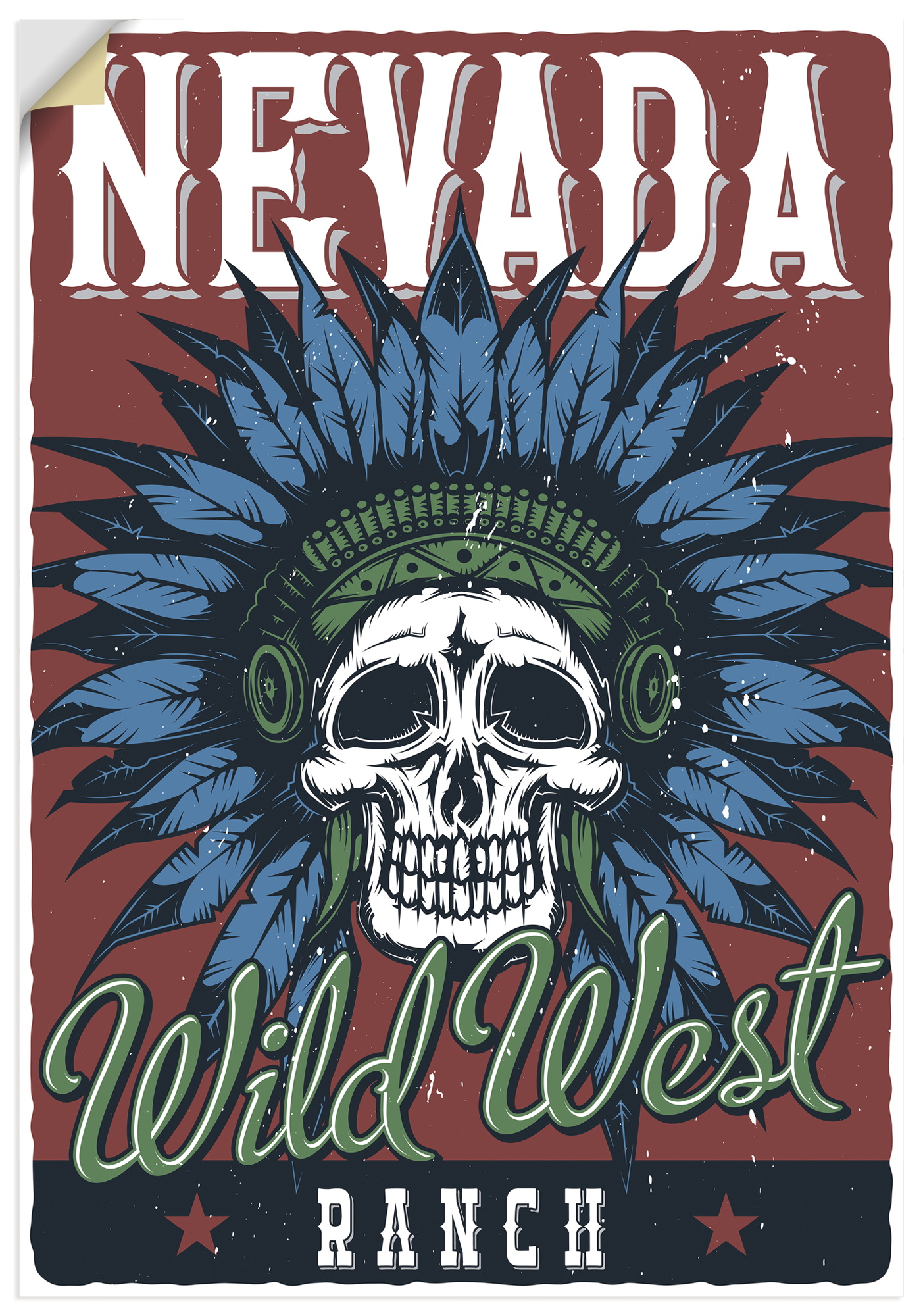 Artland Wandbild "Totenkopf Nevada" 1 Stk. tlg. als Alubild, Leinwandbild, Poster, Wandaufkleber in verschied. Größen