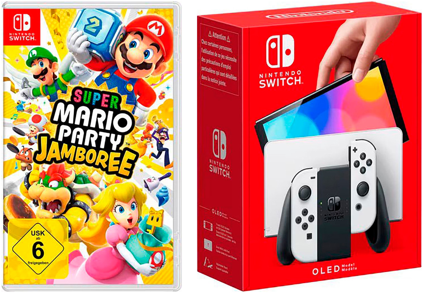 Nintendo Switch Konsolen-Set »OLED weiß + Mario Party Jamboree«