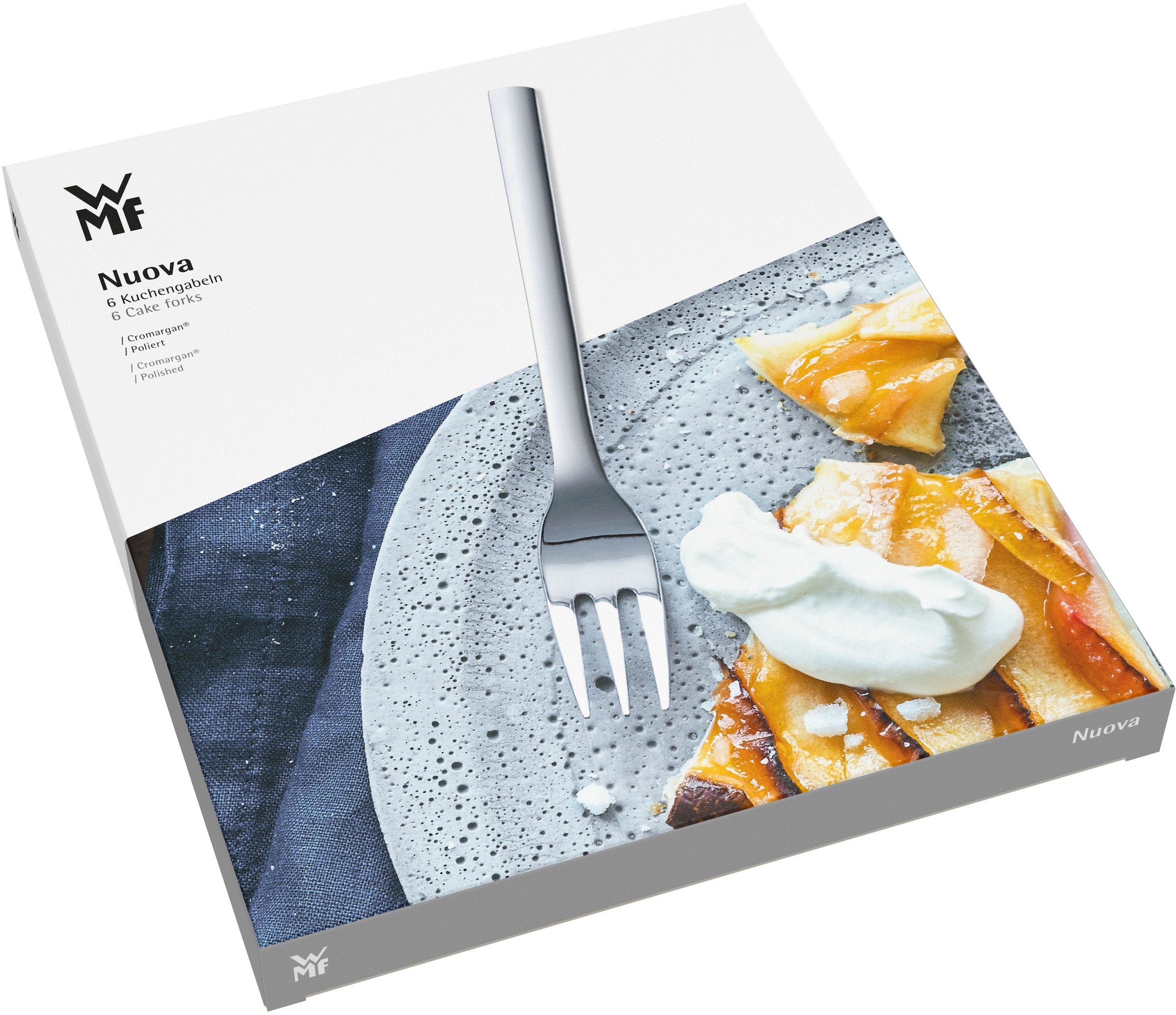 WMF Kuchengabel »Nuova«, (Set, 6 tlg.), 6-tlg., 16 cm, Cromargan Edelstahl rostfrei 18/10, Geschenkverpackung