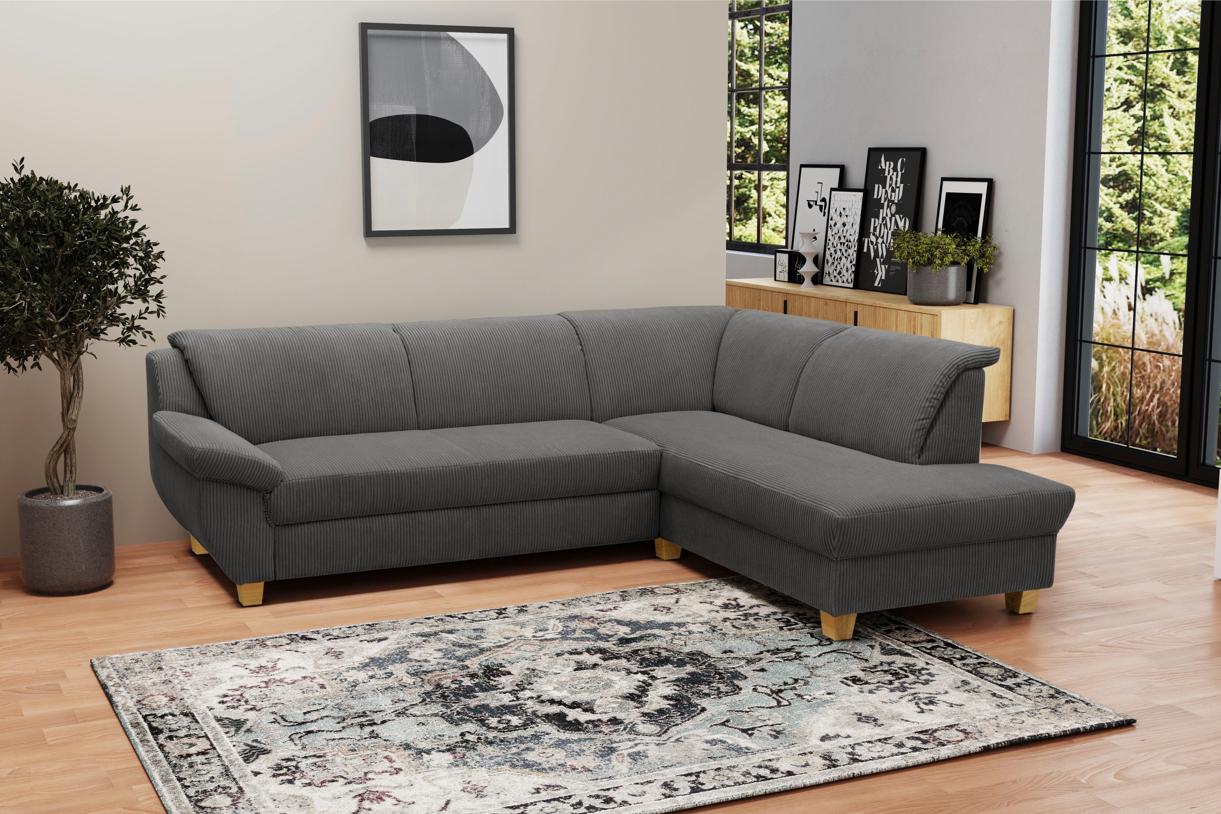 Home affaire Ecksofa "Yesterday zeitlos und elegant, bequeme Armlehnen, L-F günstig online kaufen