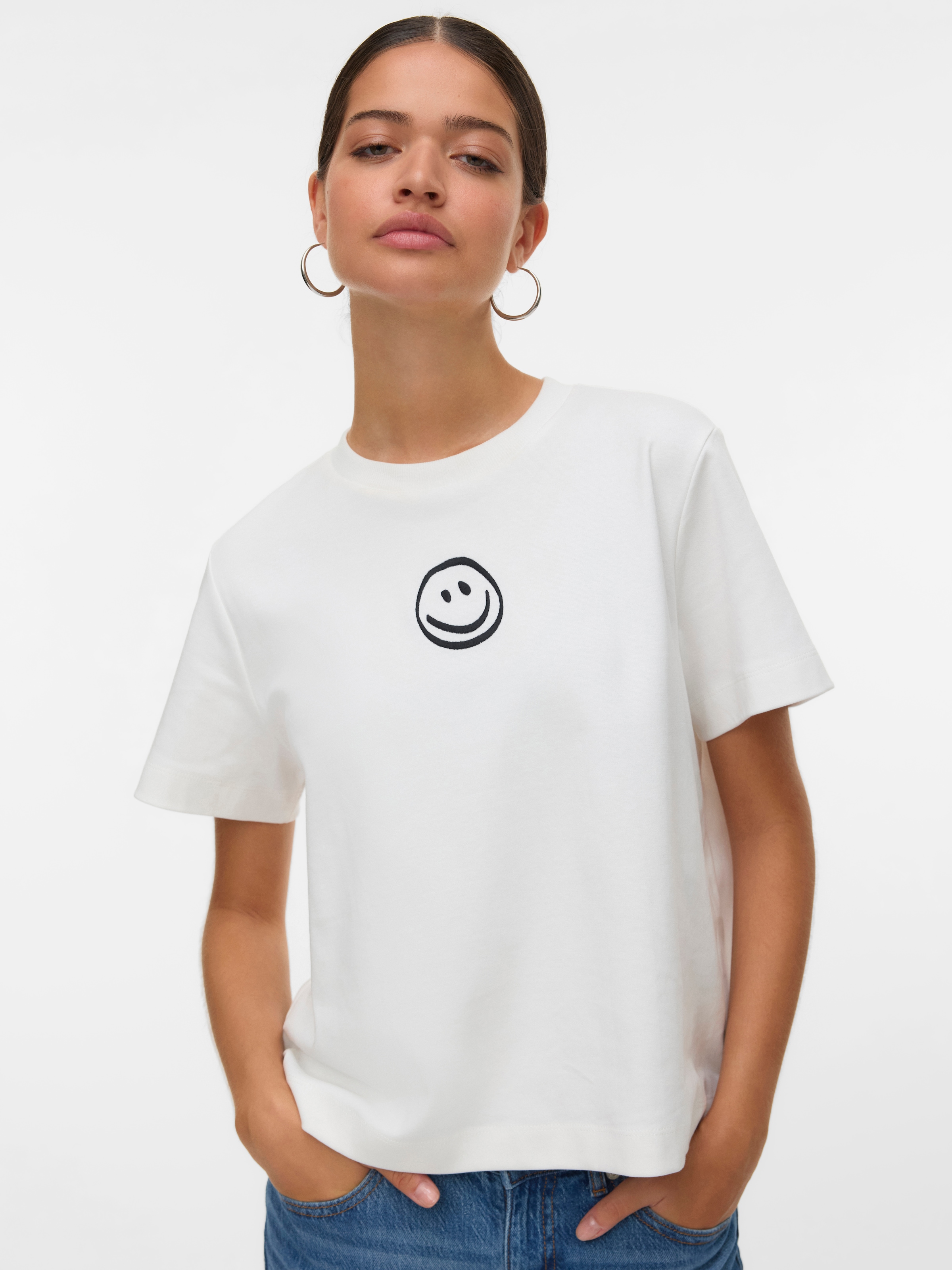 Vero Moda "VMSARA METTE SS TOP BOX JRS GA NOOS" Baumwolle, regular fit