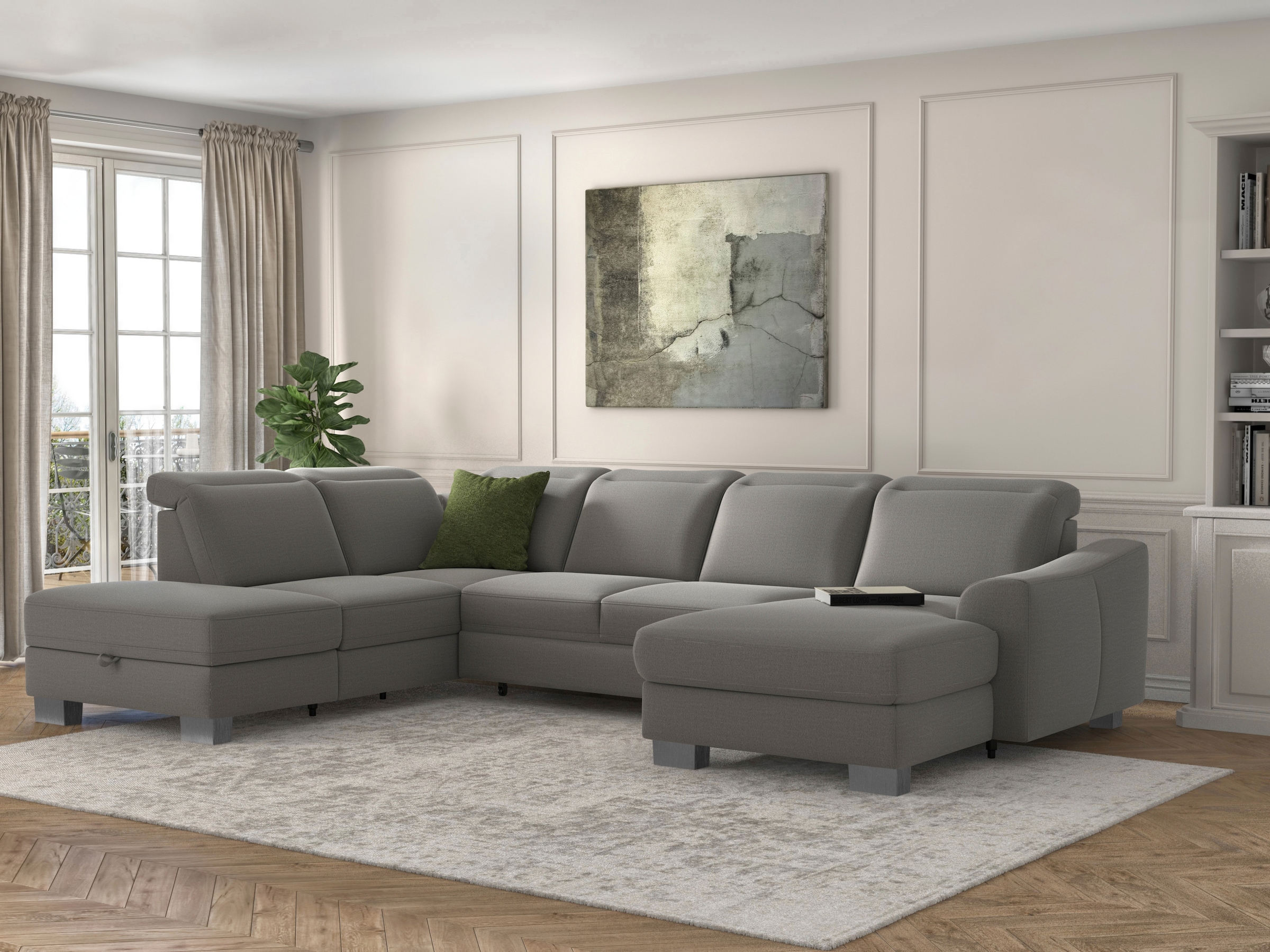 sit&more Wohnlandschaft "Dundee U-Form" mit Federkern und Edelstahlfüßen, w günstig online kaufen