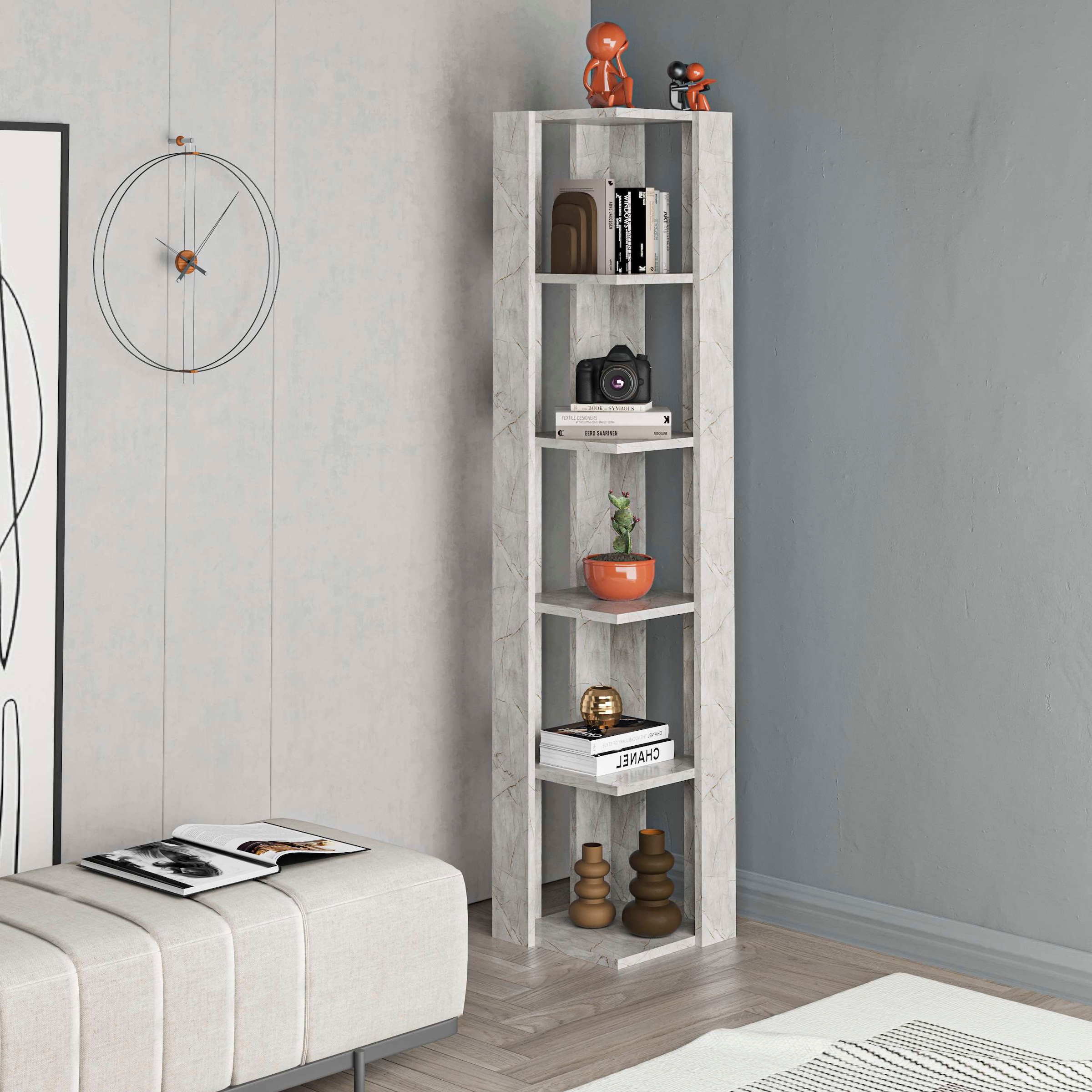 Decortie Eckregal »Nati Eckregal«, (Packung), Leichte Montage, Lagerung, Platzsparend