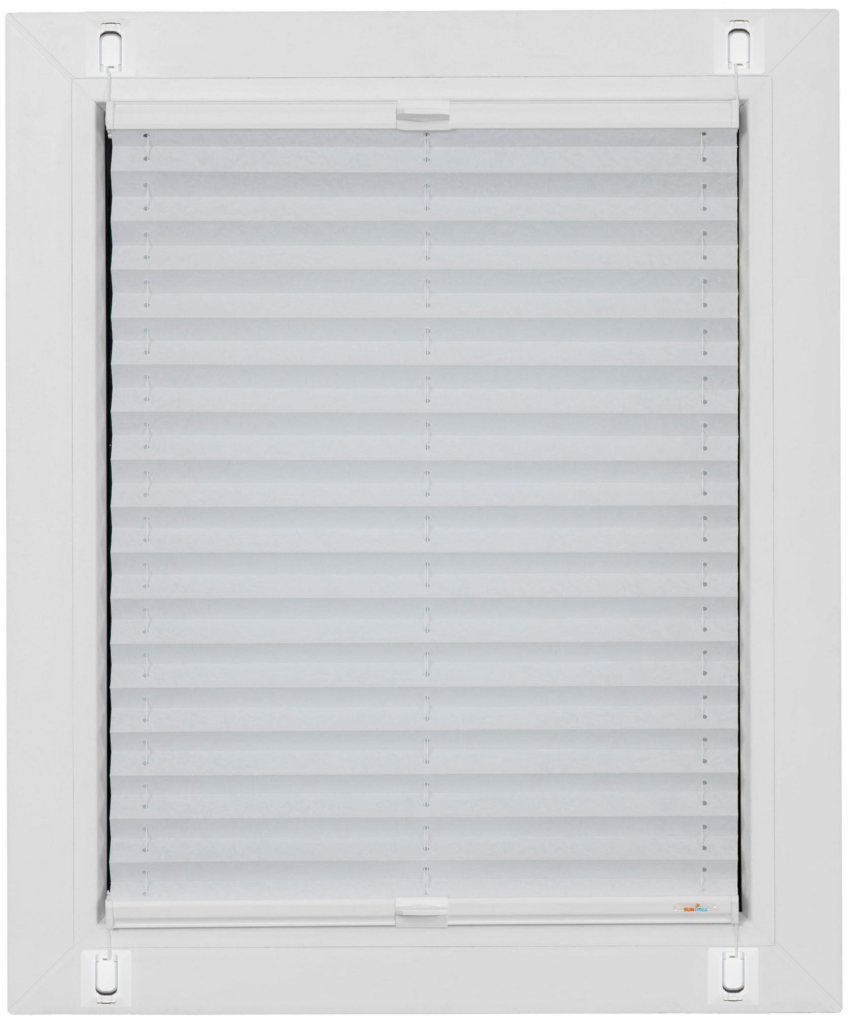 Plissee SUNLINES, B:115cm H:95cm, weiß, Obermaterial: 100% Polyester, Plissees, "Start-up Style Crush", geklebt mit Gelenkklebeplatte