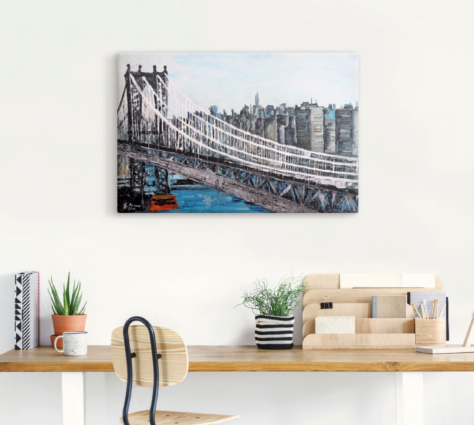 Artland Leinwandbild »New York Brooklyn Bridge«, Amerika, (1 St.), auf Keilrahmen gespannt