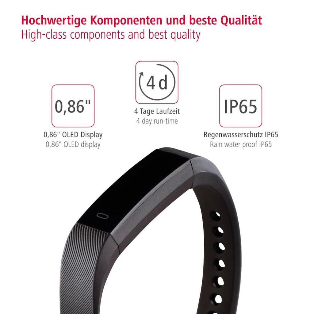 Hama Smartwatch »Fitness Tracker, Uhr/Pulsuhr/Schrittzähler/App Fit Track 1900«