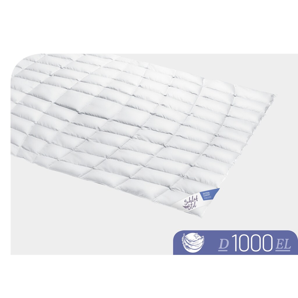 Schlafstil Daunenbettdecke »D1000«, extraleicht, Füllung 100% Eiderdaunen, (1 St.), Höchste Leichtigkeit