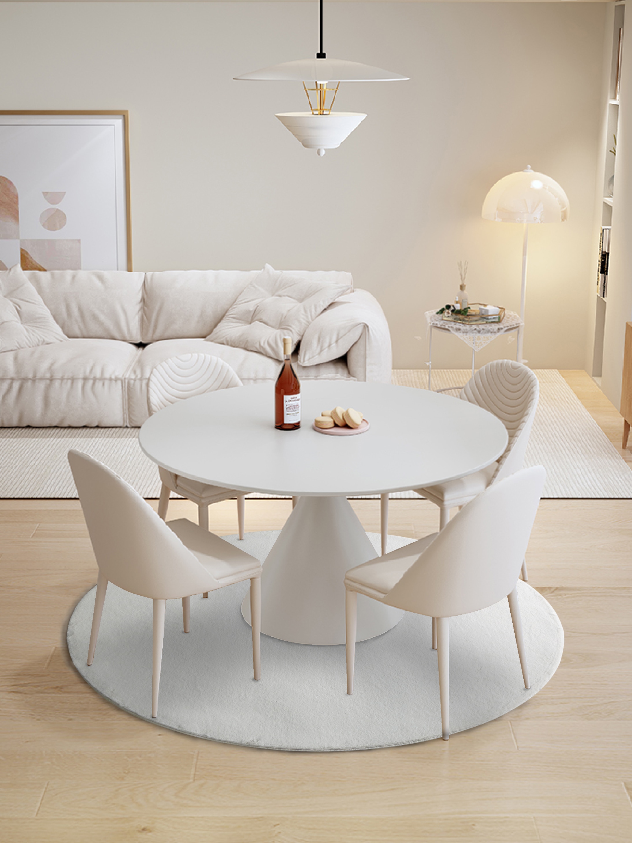 Leonique Fellteppich »Balu«, rund, 20 mm Höhe, Kunstfell in Kaninchenfell Haptik, fußbodenheizungsgeeignet, pflegeleicht, ideale Teppiche für Wohnzimmer, Schlafzimmer, Esszimmer, Arbeitszimmer
