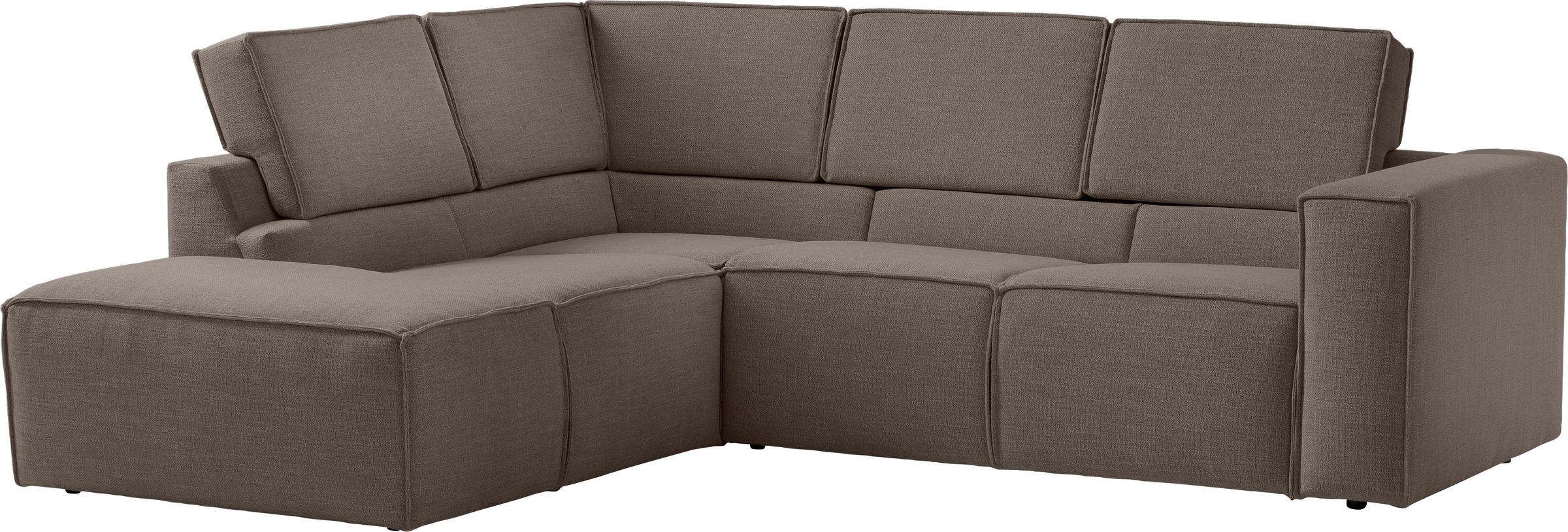 TRENDMANUFAKTUR Ecksofa »Dice mit Sitztiefenverstellung und Kaltschaumpolsterung«, hoher Sitzkomfort, aktuelle Kedernaht, L-Form