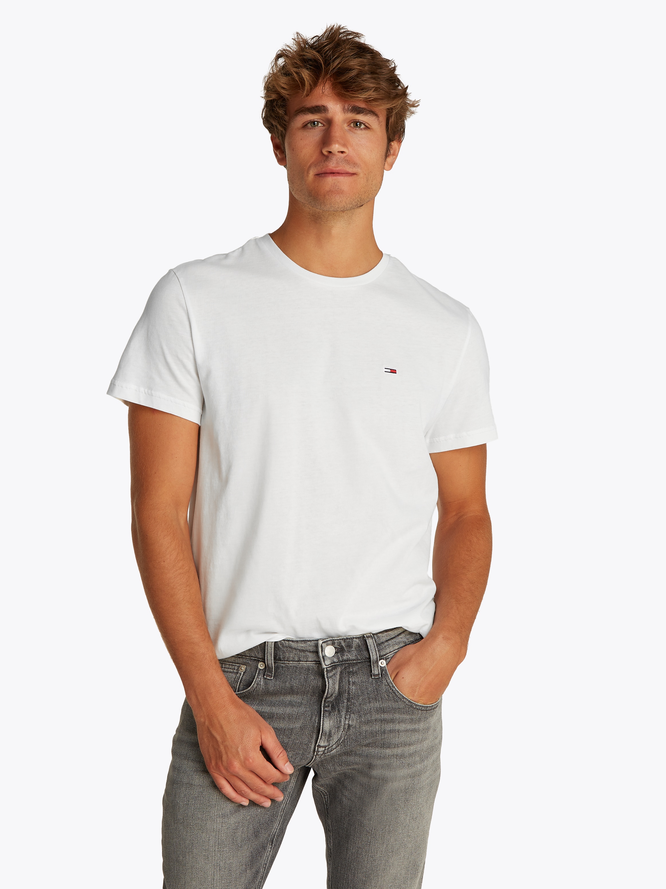 Tommy Jeans Kurzarmshirt »TJM SLIM 2PACK MIX TEE EXT«, (Packung, 2er-Pack), Mit Rundhalsausschnitt