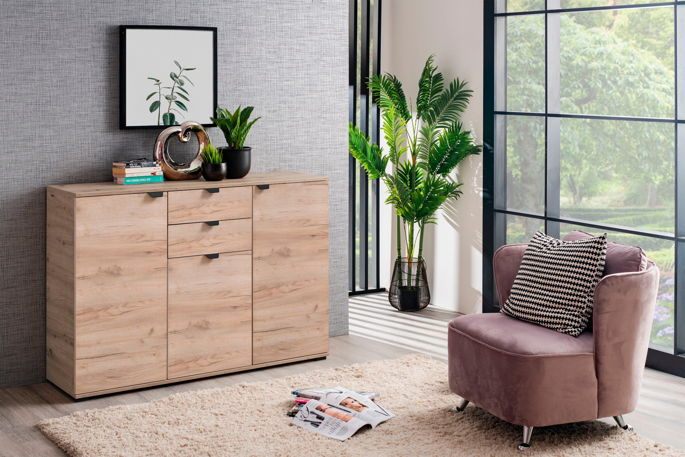 INOSIGN Sideboard "Duero", Kommode mit 2 Schubkästen, Breite 135 cm