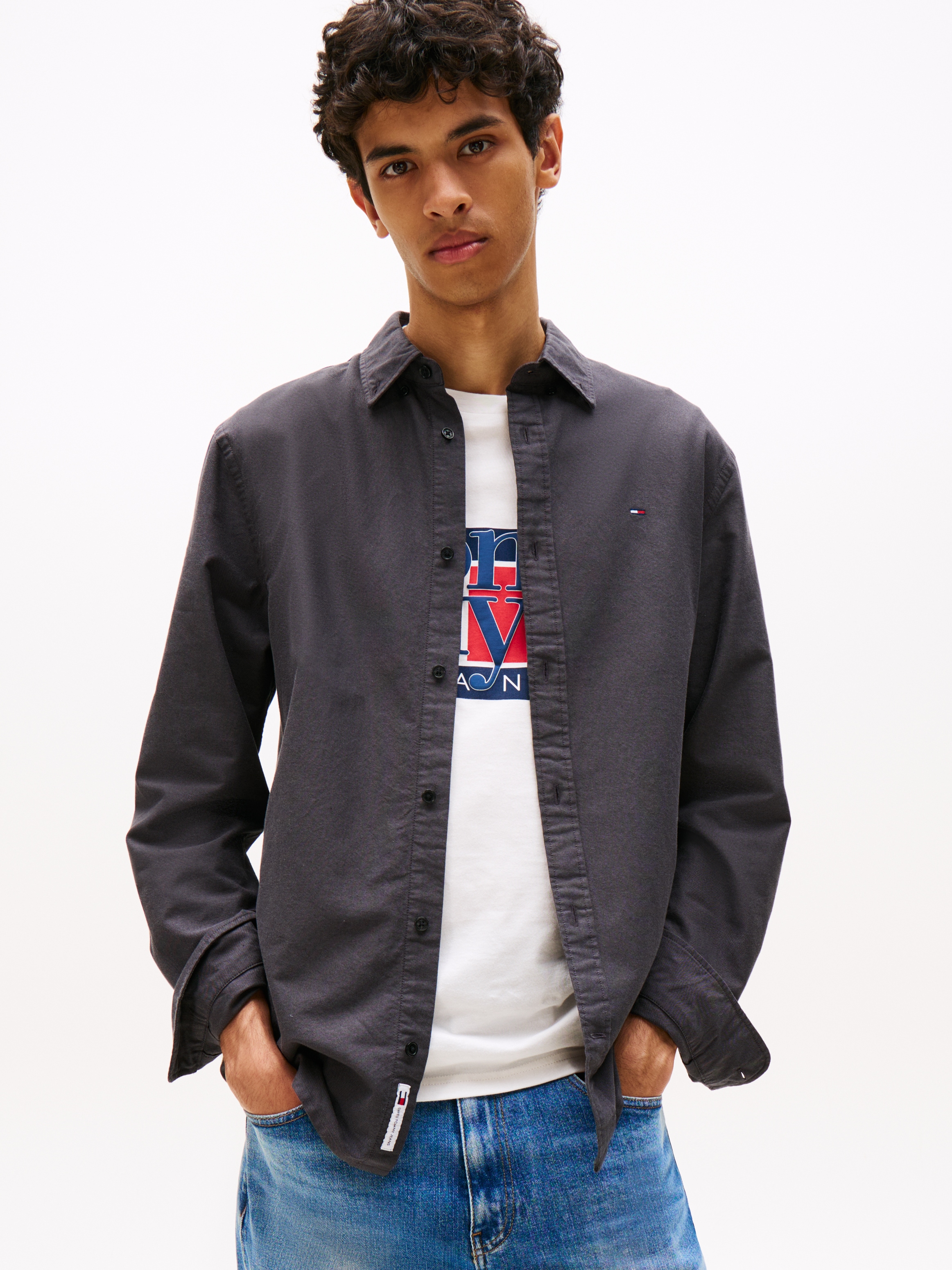 Tommy Jeans Langarmhemd "TJM REG OXFORD SHIRT EXT", Mit Rundhalsausschnitt günstig online kaufen
