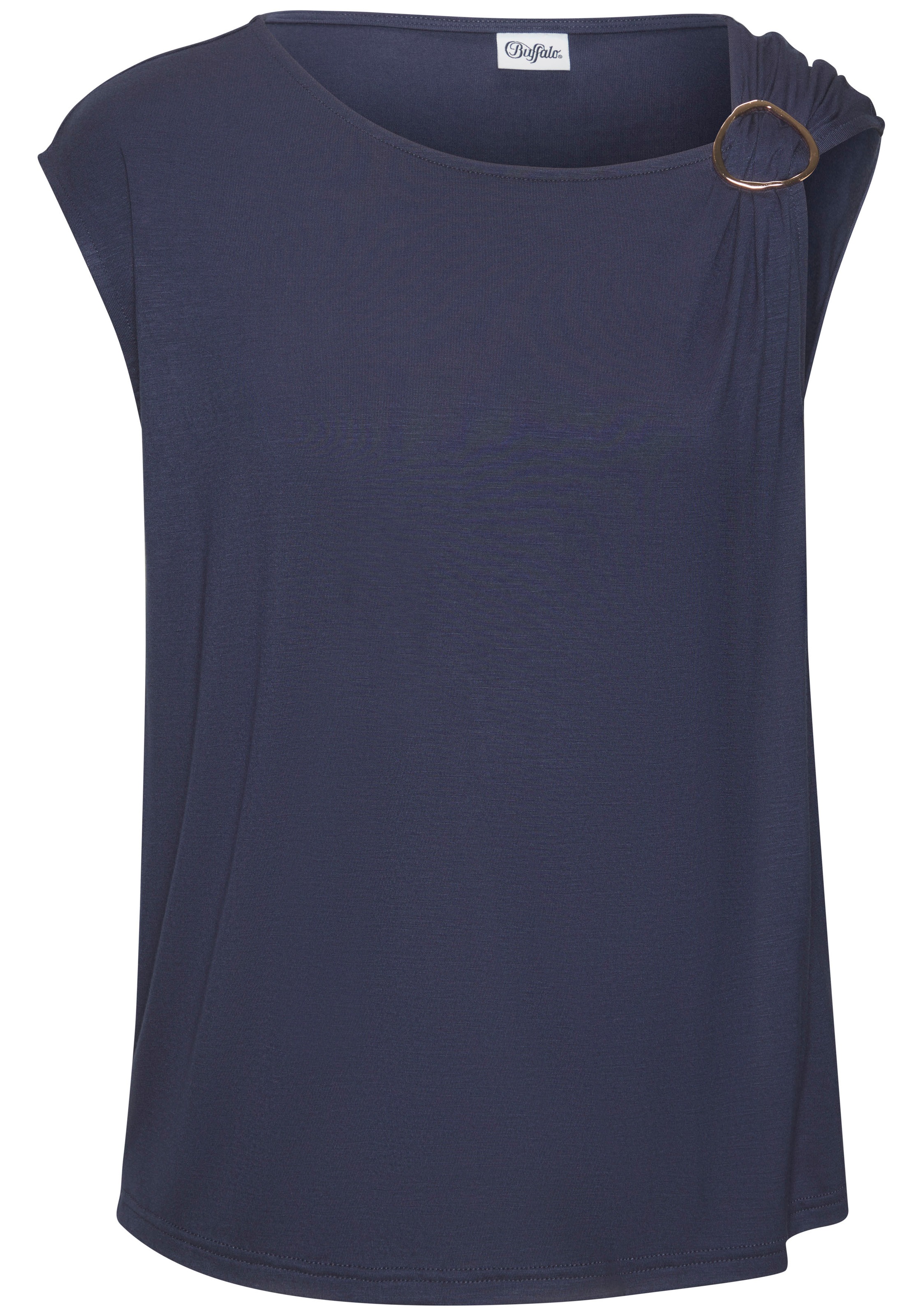 Vivance Kurzarmshirt, mit Zierschnalle, Sommertop, casual günstig online kaufen