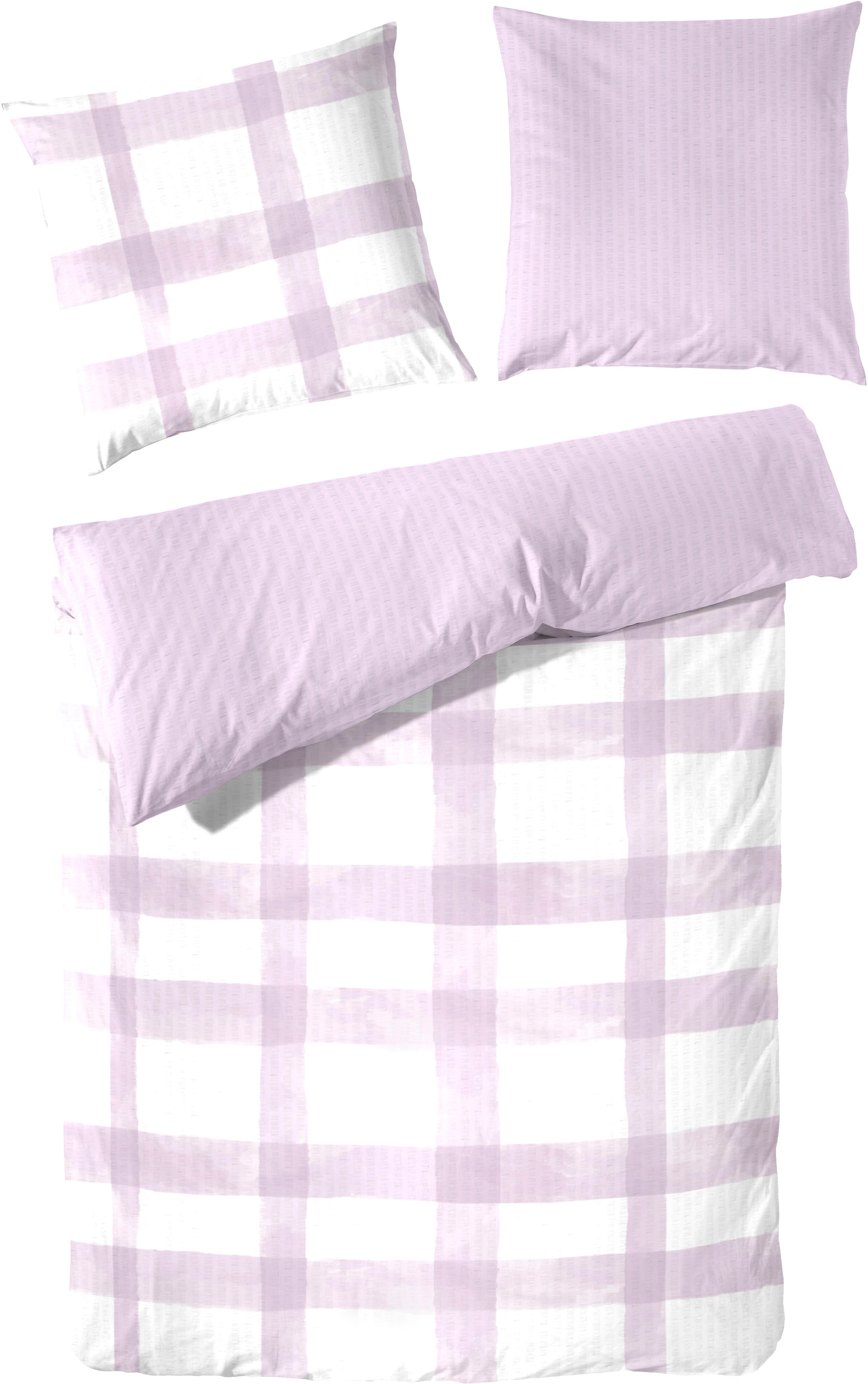 Primera Wendebettwäsche "Soft-Seersucker Bettwäsche Karo" 2 Stk. im moderne günstig online kaufen