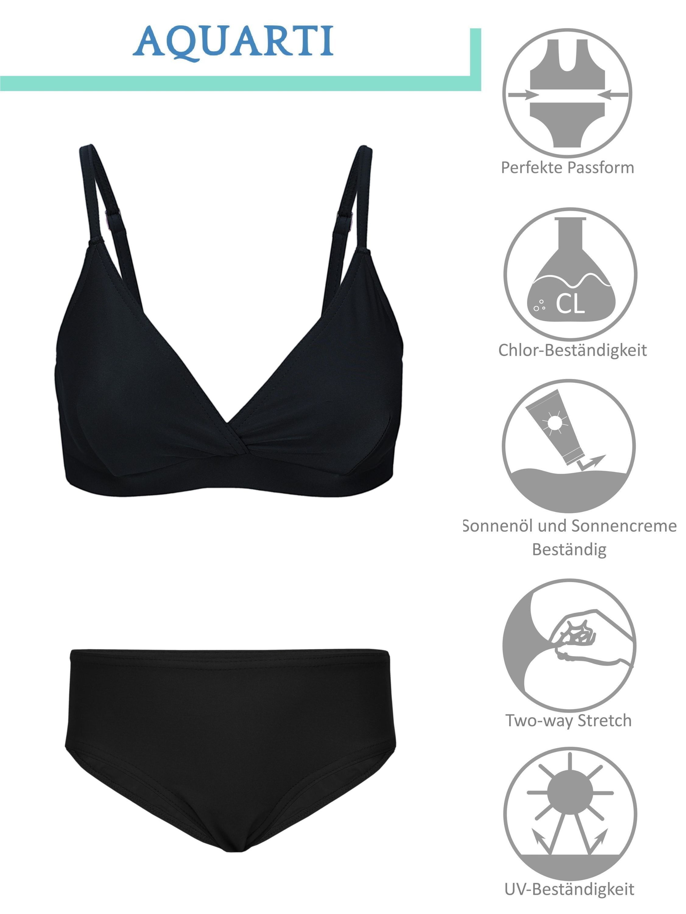 AQUARTI Bustier-Bikini »Badeanzug Mädchen Bikini Set Zweiteilig Bikinislip Bustier«