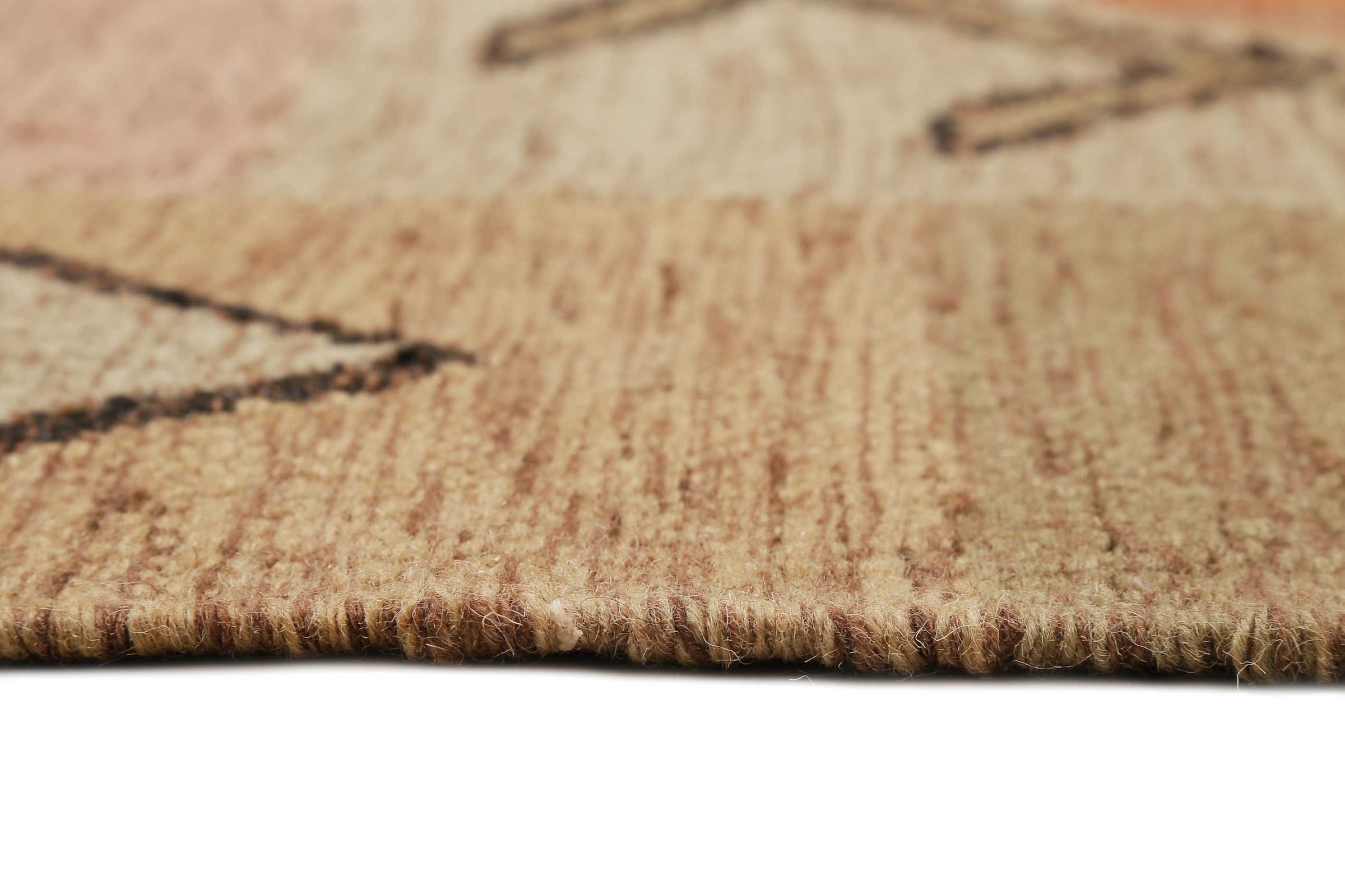 Green Looop Teppich »Monmartre GL-82105«, rechteckig, 5 mm Höhe, handgewebter Naturfaserteppich aus 80% Wolle 20% Baumwolle, Fransen