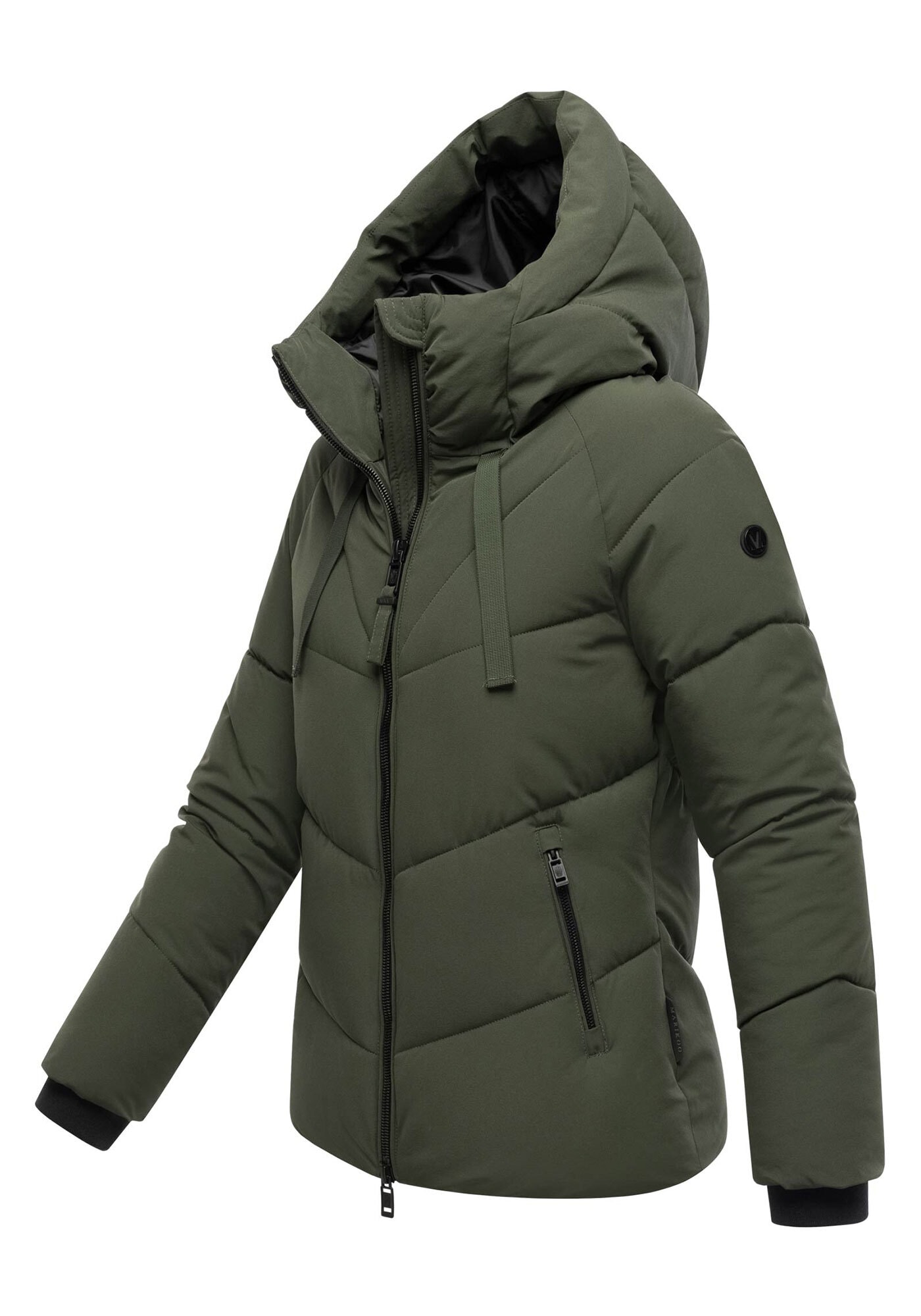 Marikoo Winterjacke »Kwamee«, Schräg gesteppte Winterjacke mit fester Kapuze