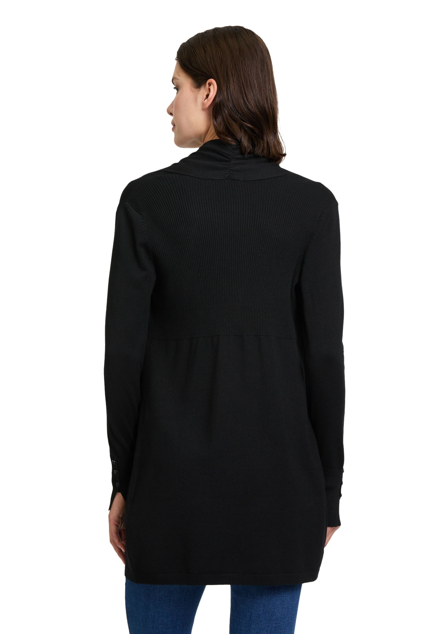 Betty Barclay Strickjacke »Betty Barclay Longstrickjacke mit Rippenstruktur«, Ärmelschlitz