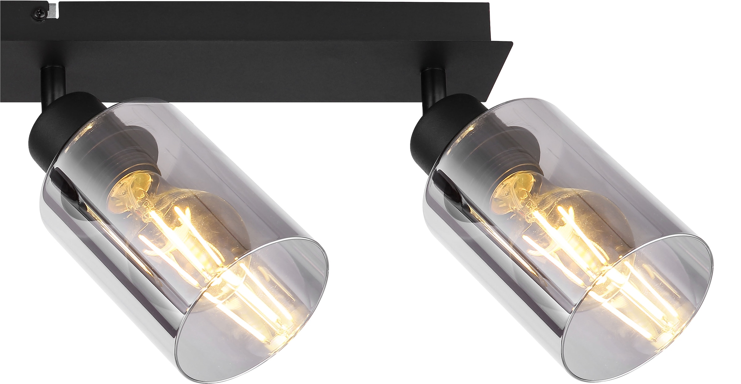 GLOBO LIGHTING Deckenstrahler »HADERA«, Leuchtmittel E27 | ohne Leuchtmittel, Strahler/Glas rauchfarben/Wohnzimmer/Flur/LxBxH: 670x90x215mm