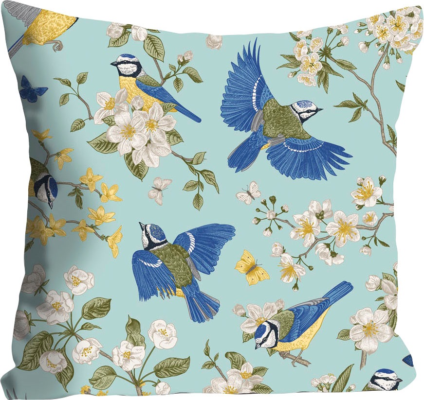 queence Dekokissen "Astrid" mit blauen Kolibris günstig online kaufen