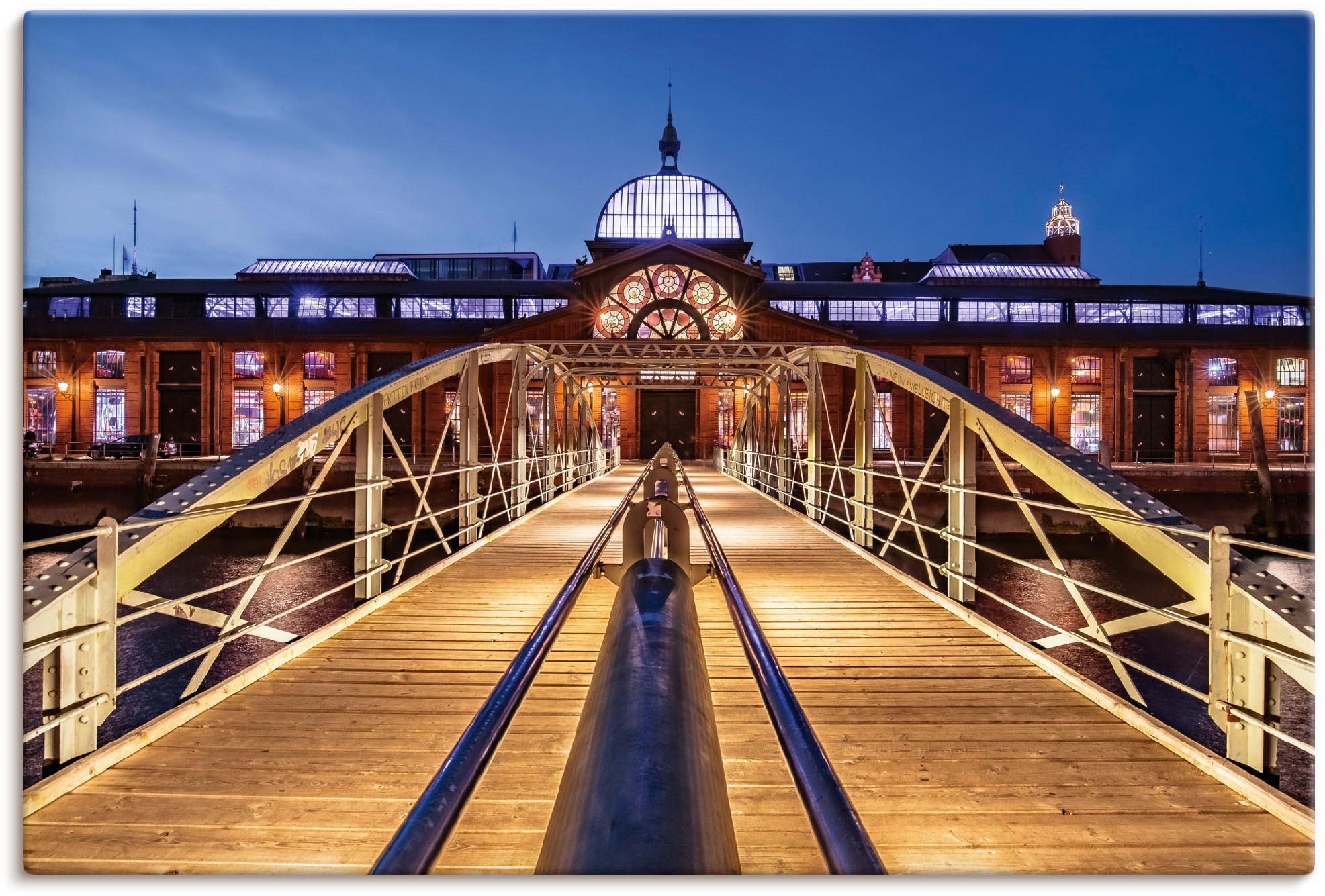 Artland Wandbild "Fischmarkt Hamburg" Hamburg 1 Stk. tlg. auf Holzrahmen ge günstig online kaufen