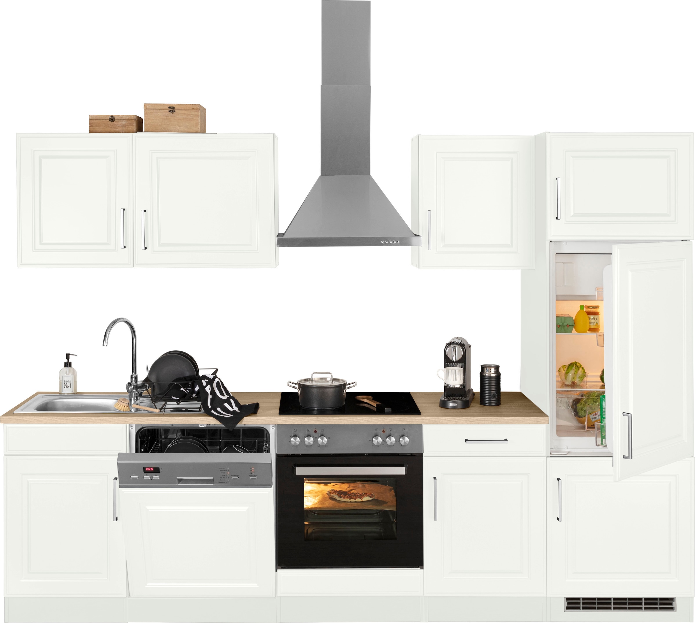 HELD MÖBEL Küchenzeile "Stockholm", Breite 280 cm, mit hochwertigen MDF Fro günstig online kaufen