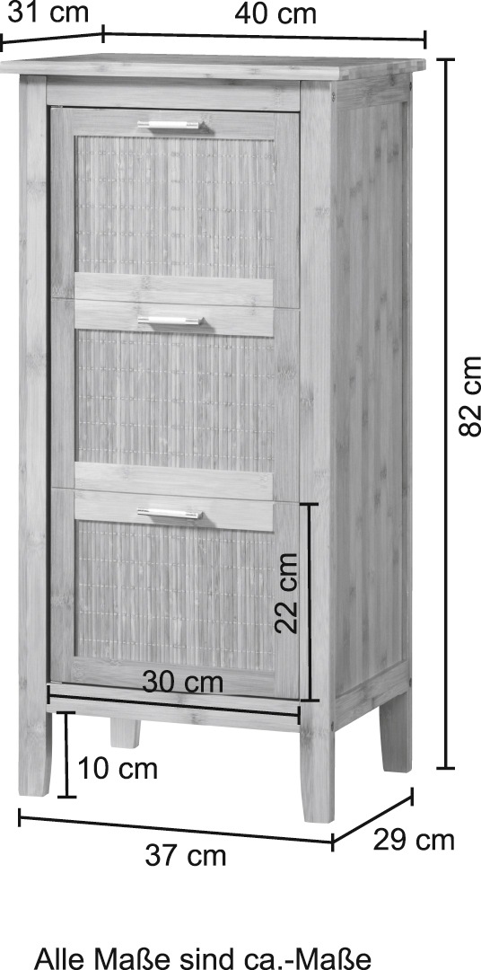 welltime Unterschrank »Bambus«, Badmöbel aus Bambus, Badezimmerschrank in der Breite 40 cm