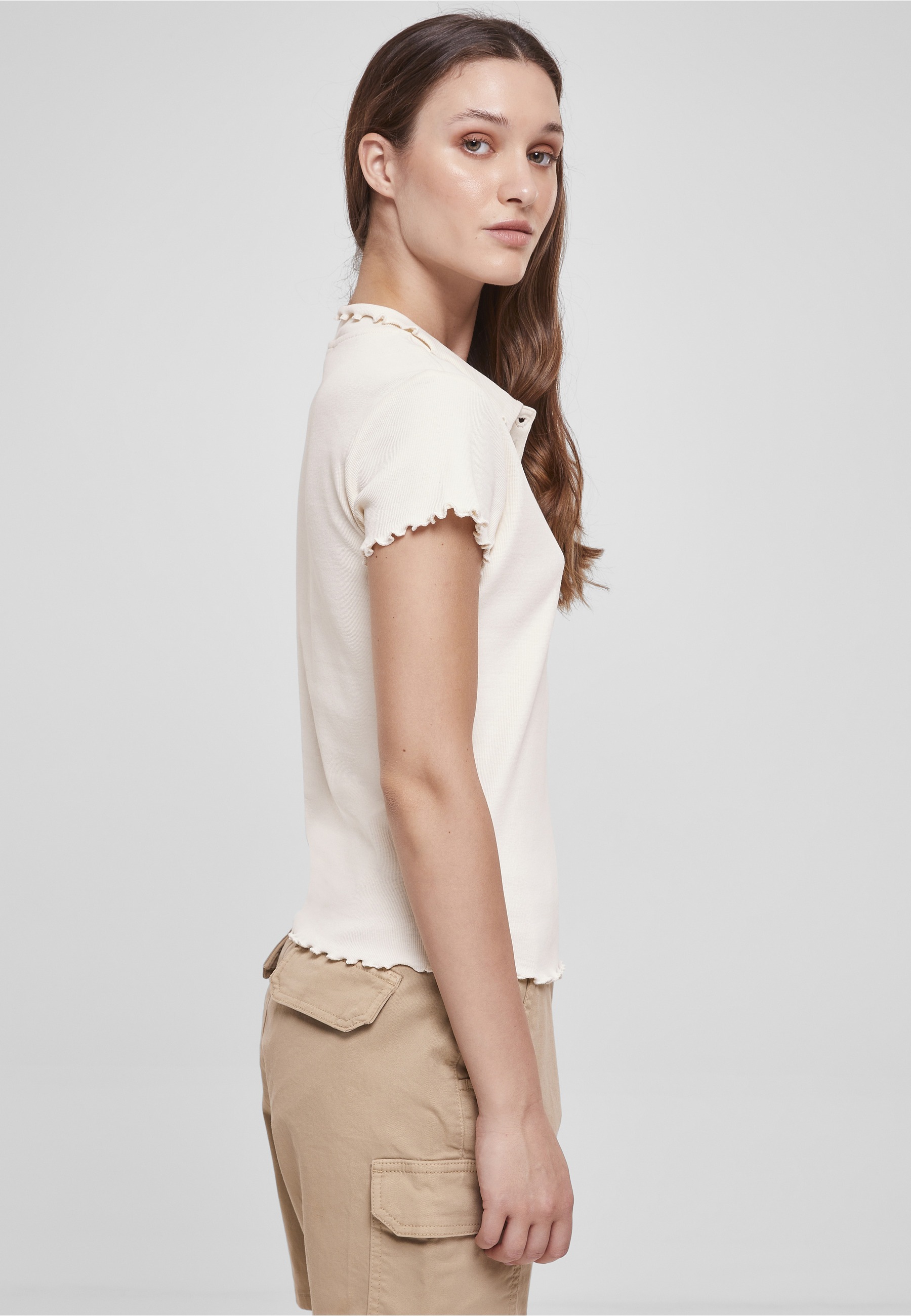 URBAN CLASSICS T-Shirt »Urban Classics Damen Ladies Rib Polo Tee« 1 Stk.