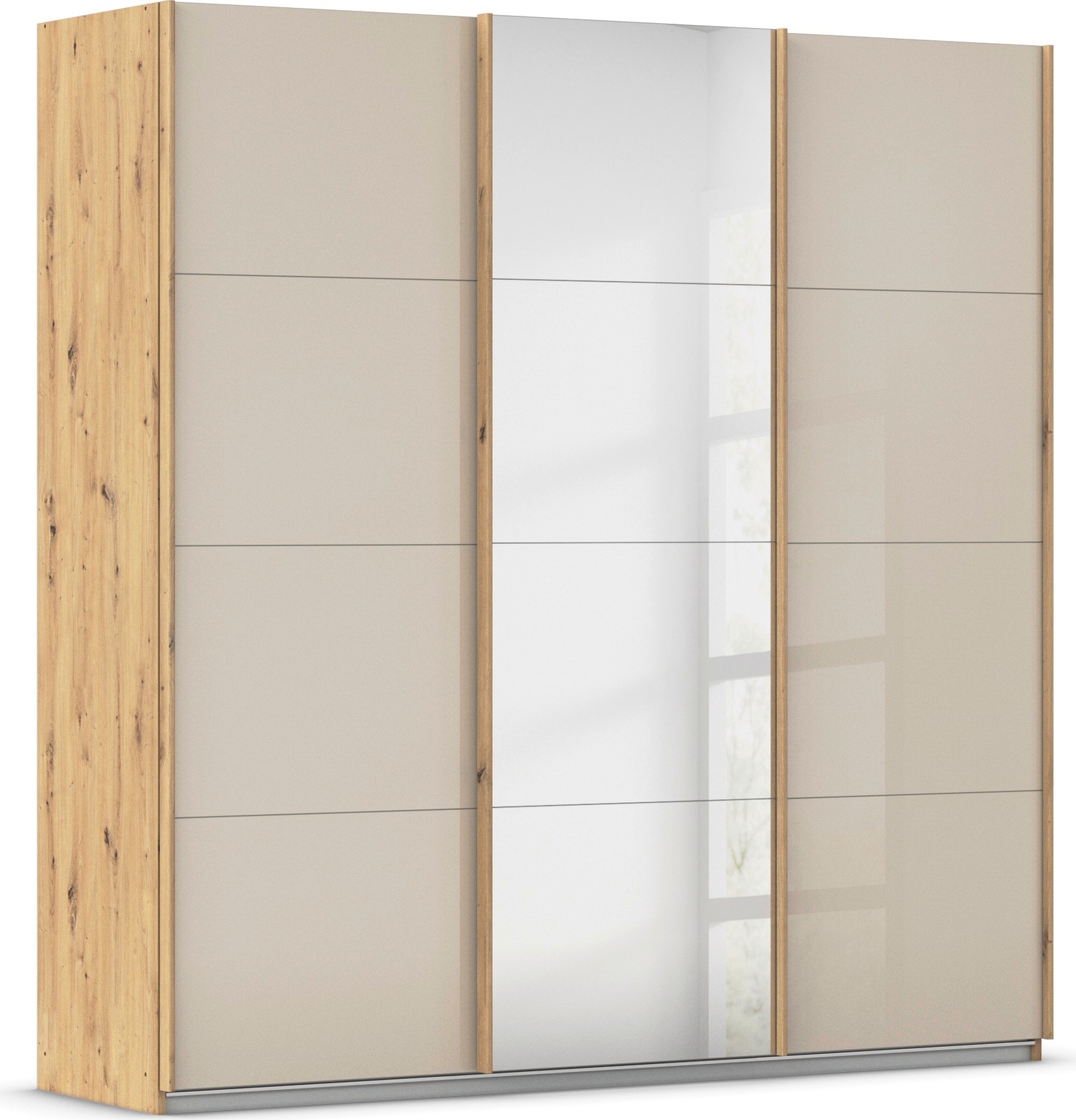 OTTO home Schwebetürenschrank "Kleiderschrank Kleiderschränke Schrank Garderobe AGORDO mit Glasfront" Breiten 203/271/315/360 cm, Höhen 210/229 cm, durchdachte Innenausstattung, in 4 Breiten und 2 Höhen MADE IN GERMANY