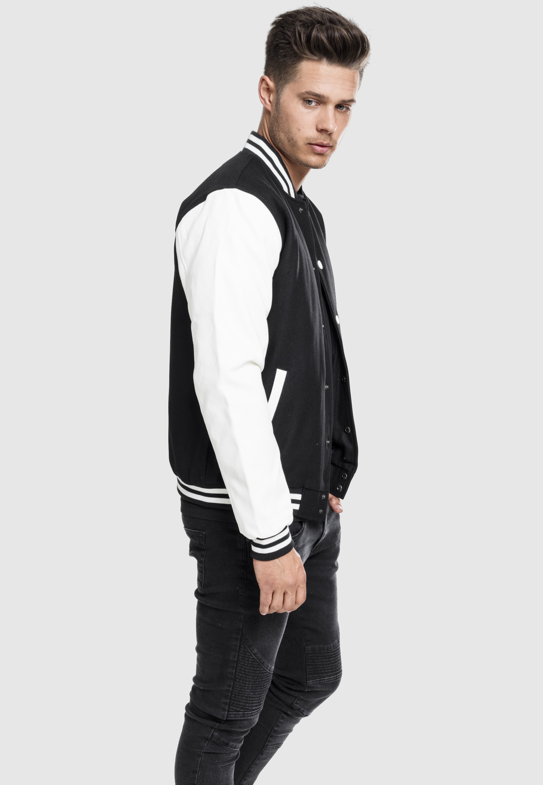 URBAN CLASSICS Allwetterjacke »Urban Classics Herren Oldschool College Jacket« 1 Stk. tlg. ohne Kapuze