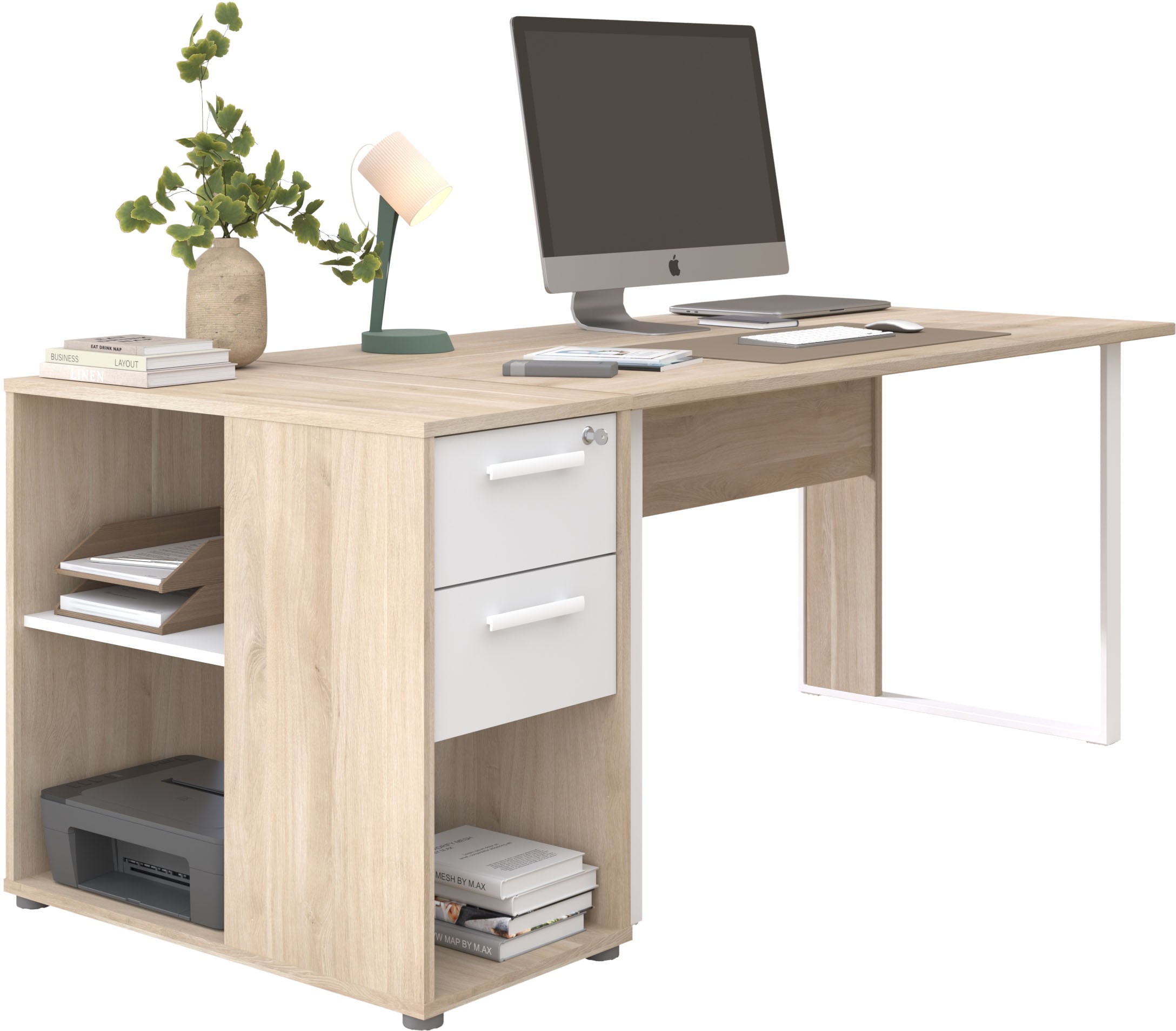 Parisot Büromöbel-Set "Start Up" Set, 1-tlg., 2 tlg. Gesamtarbeitsfläche 189 x 80cm