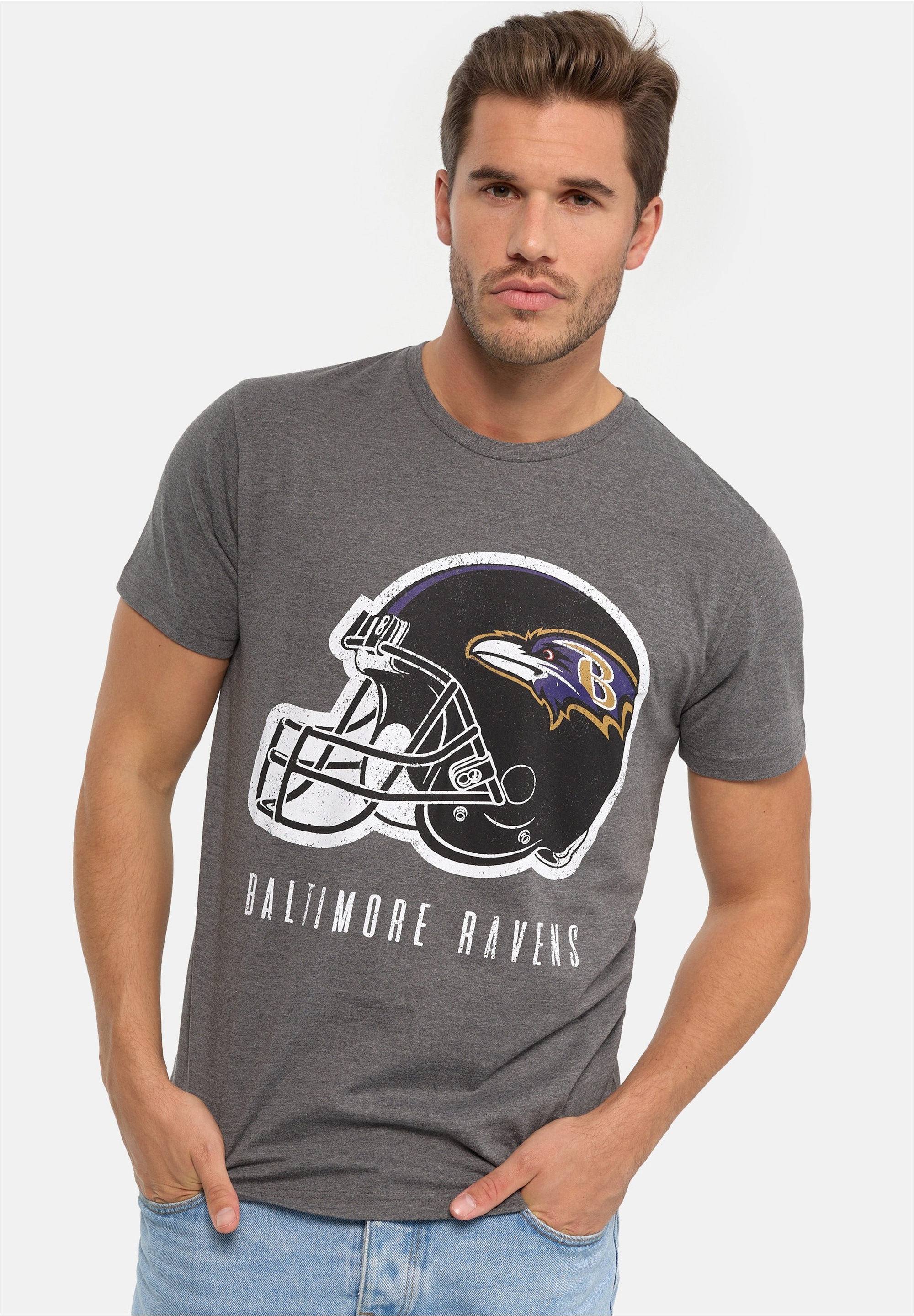 Recovered T-Shirt "NFL Ravens Helmet Dark Core" 1 Stk. tlg. für alle Fans d günstig online kaufen