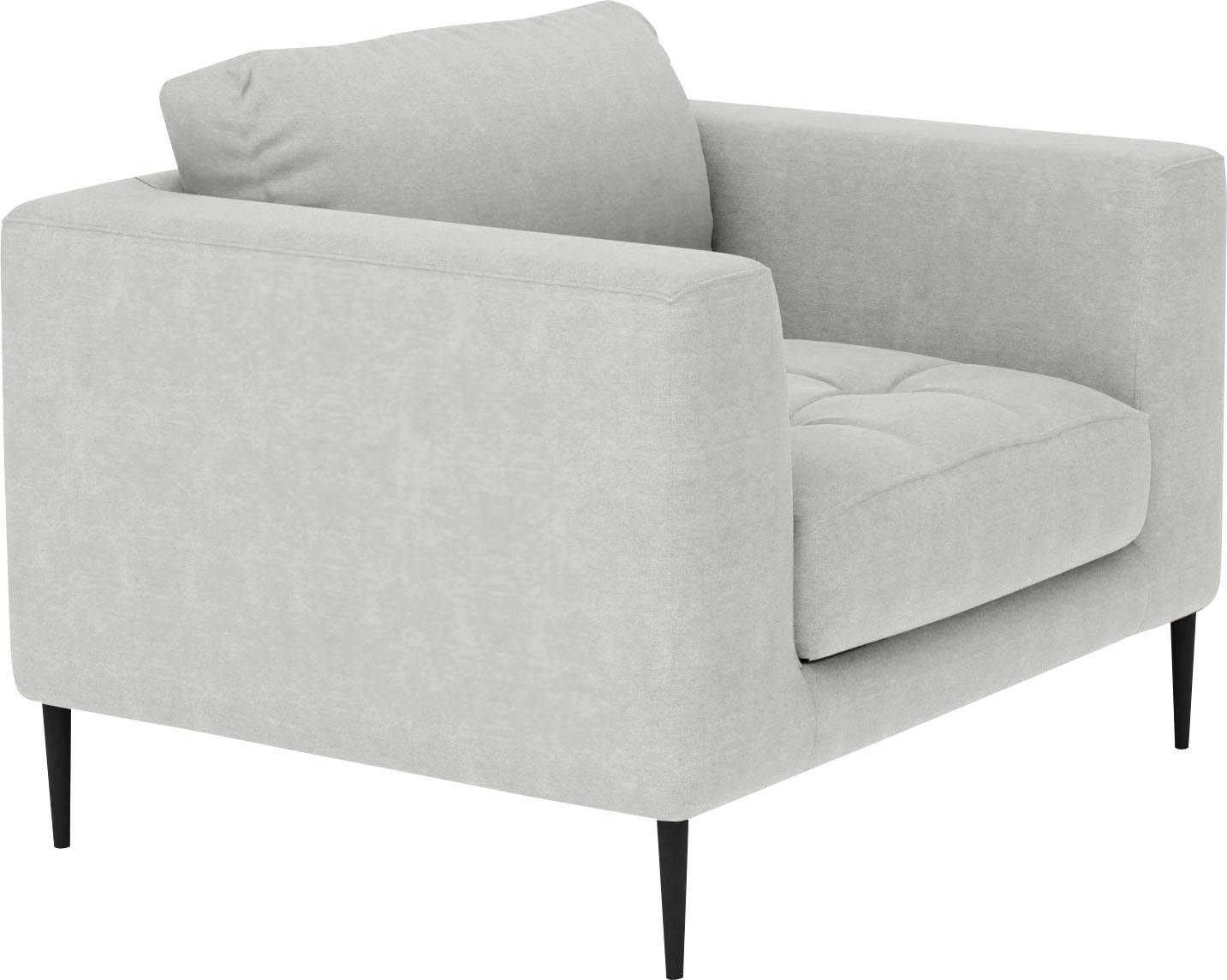 TRENDMANUFAKTUR Sessel »Luzi, Loungesessel, modern mit extra hohen Füßen« Designsessel mit tollem Sitzkomfort, Metallfüße schwarz, Breite 96 cm