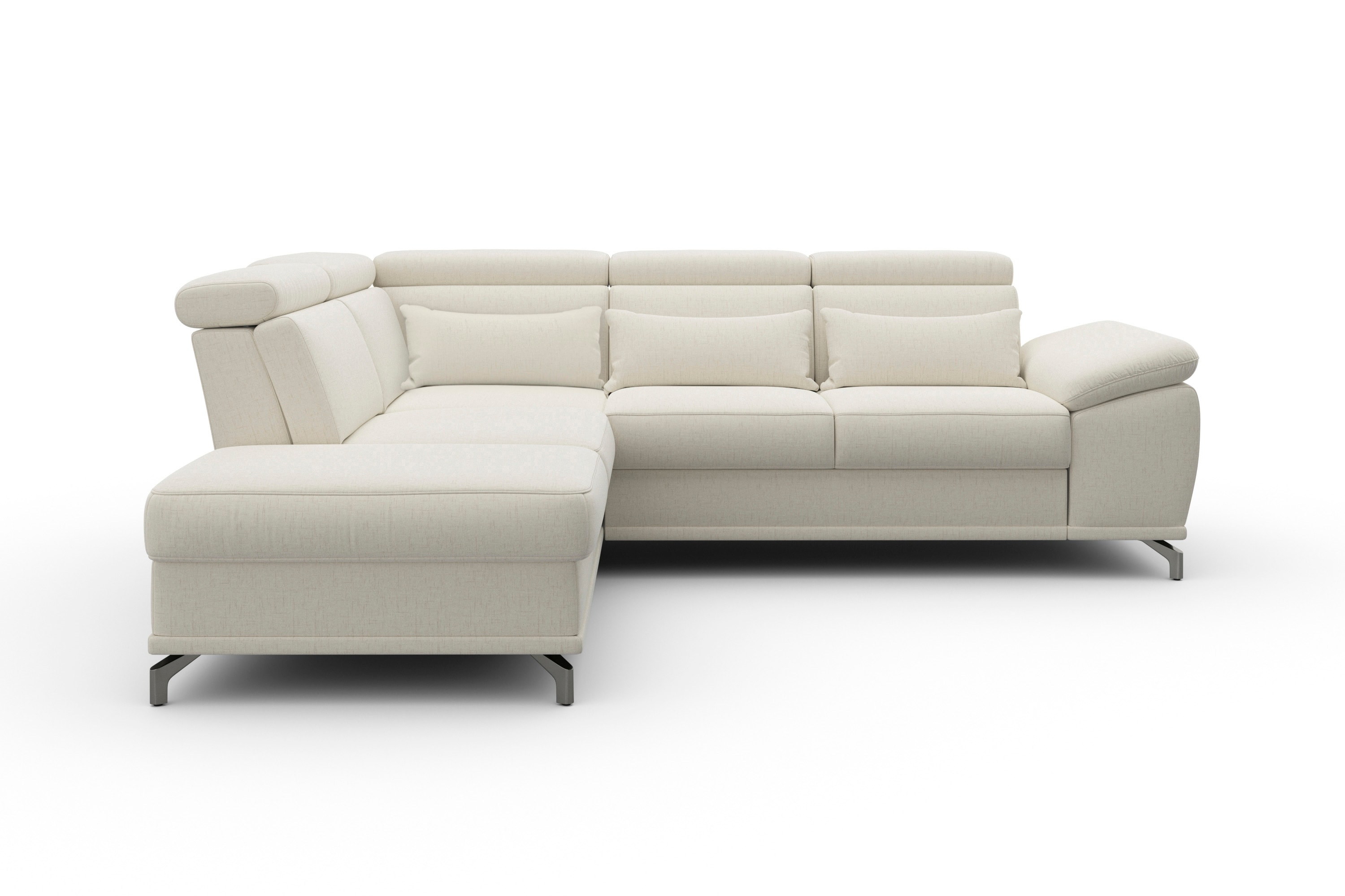 sit&more Ecksofa "Cabrio L-Form, B: 274 cm, mit Sitztiefen-, Arm- & Kopfteilverstellung" 3 Nierenkissen, Federkern, optional Schlaffunktion und Stauraum