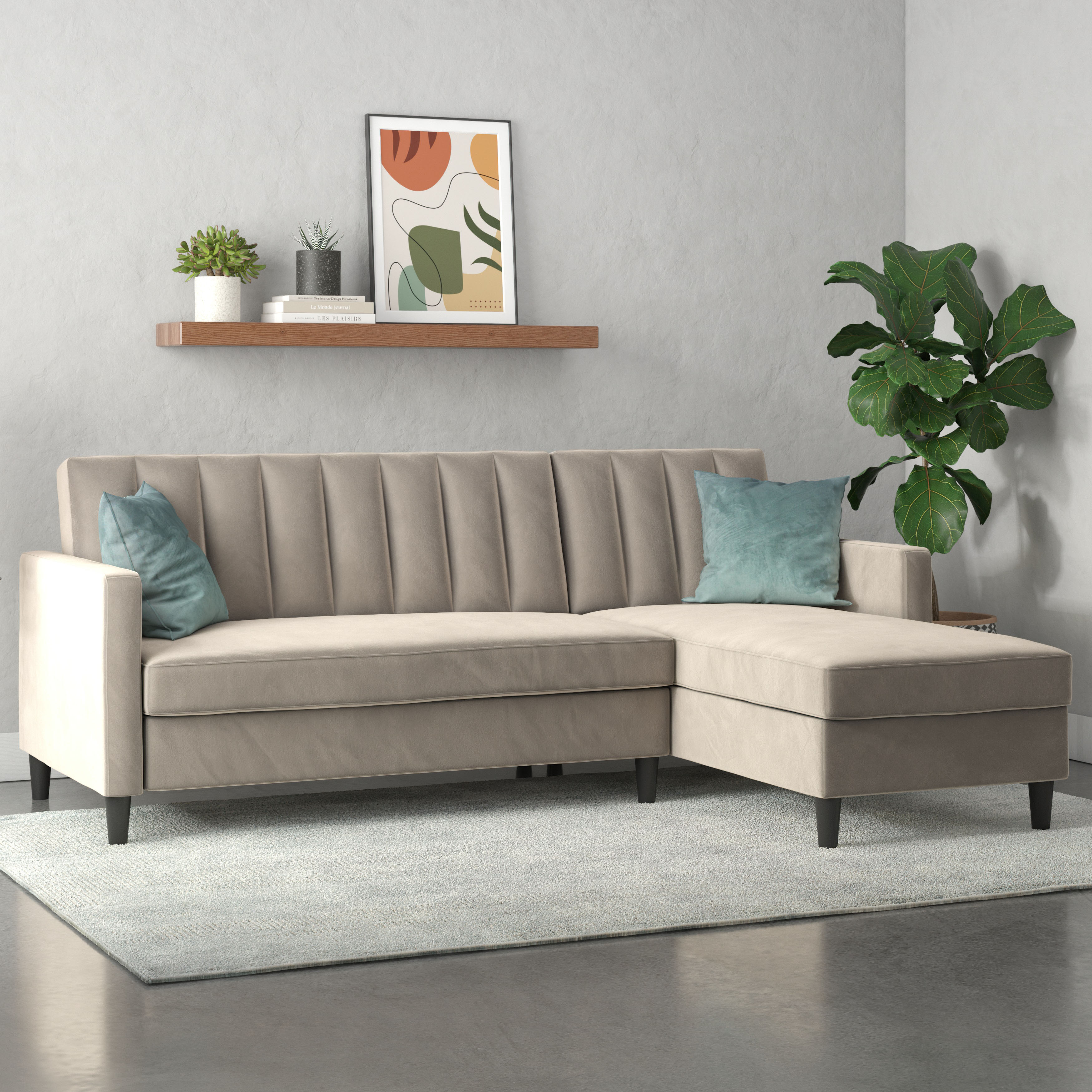 Dorel Home Ecksofa "Celine, L-Form," mit Bett-Funktion und Stauraum. Recamiere beidseitig montierbar