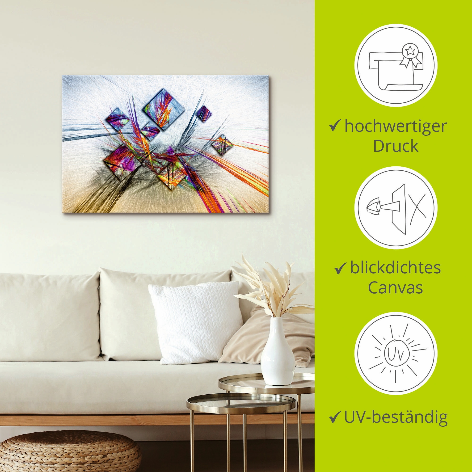 Artland Wandbild »Digitale abstrakte Malerei«, Muster, (1 St.), als Leinwandbild, Poster in verschied. Größen