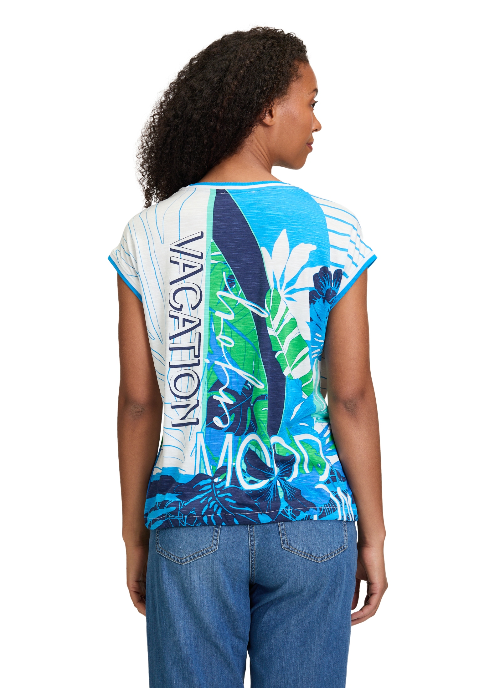 Betty Barclay Kurzarmshirt »Betty Barclay Printshirt mit Tunnelzug«, (1 tlg.), Glitzersteine