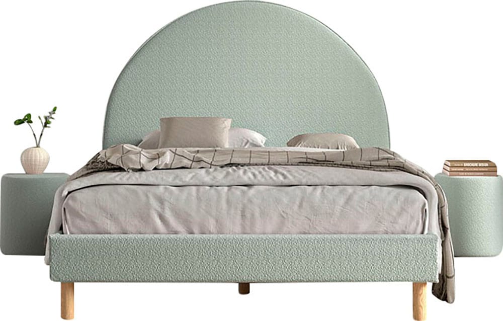 Vipack Schlafzimmer-Set "Moon, best. aus Polsterbett 140/200 und 2 Hocker/N günstig online kaufen