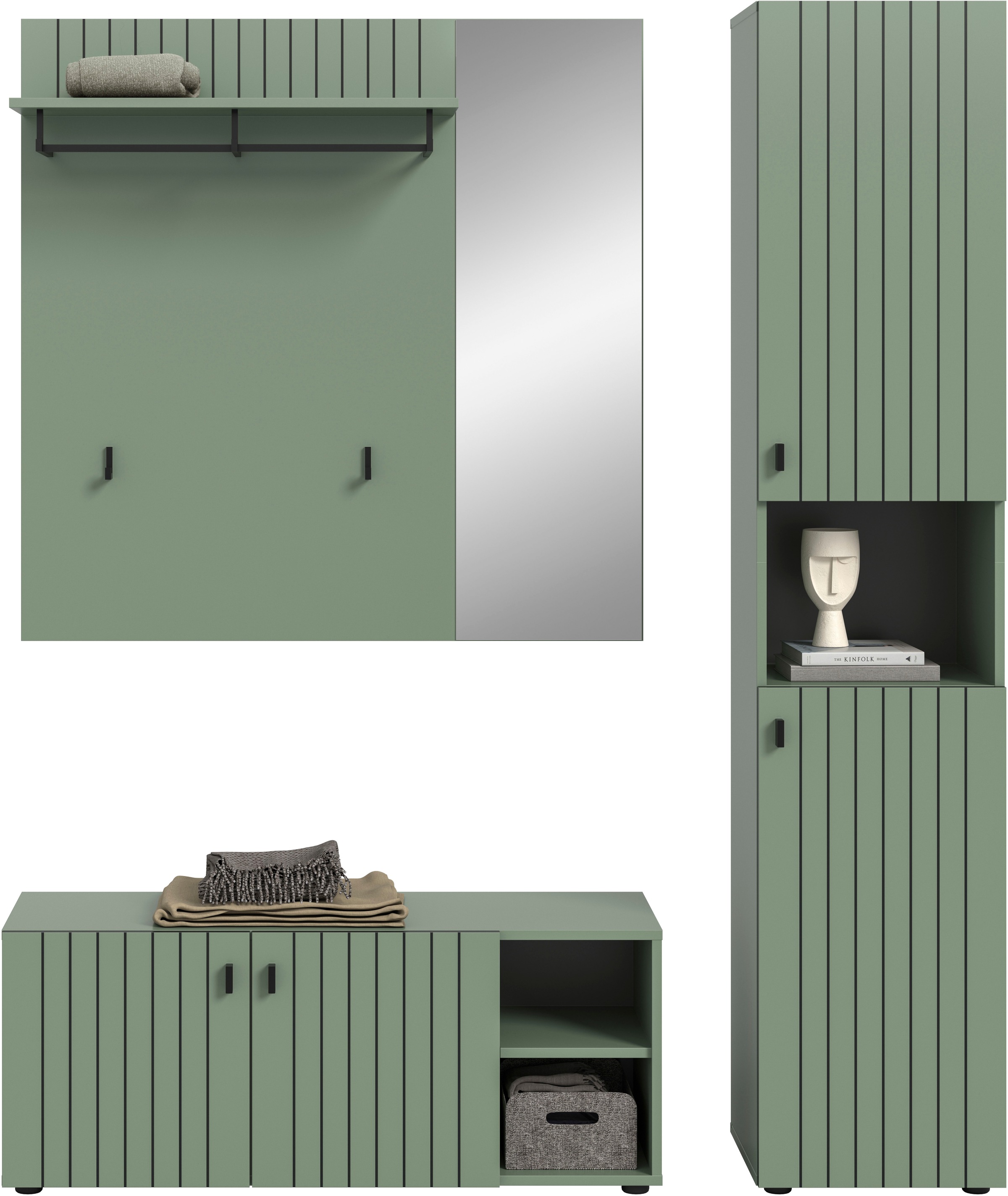 Home affaire Garderoben-Set "TATIO, 3-tlg. Garderobenkombination, Breite: 1 günstig online kaufen