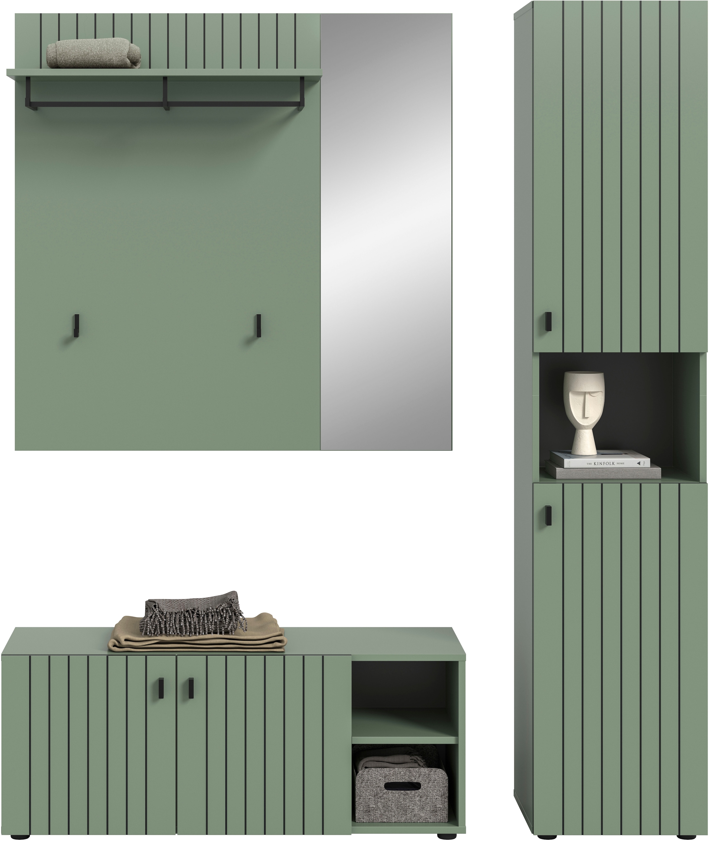 INOSIGN Garderoben-Set "TATIO, 3-tlg. Garderobenkombination, Breite: 161 cm günstig online kaufen