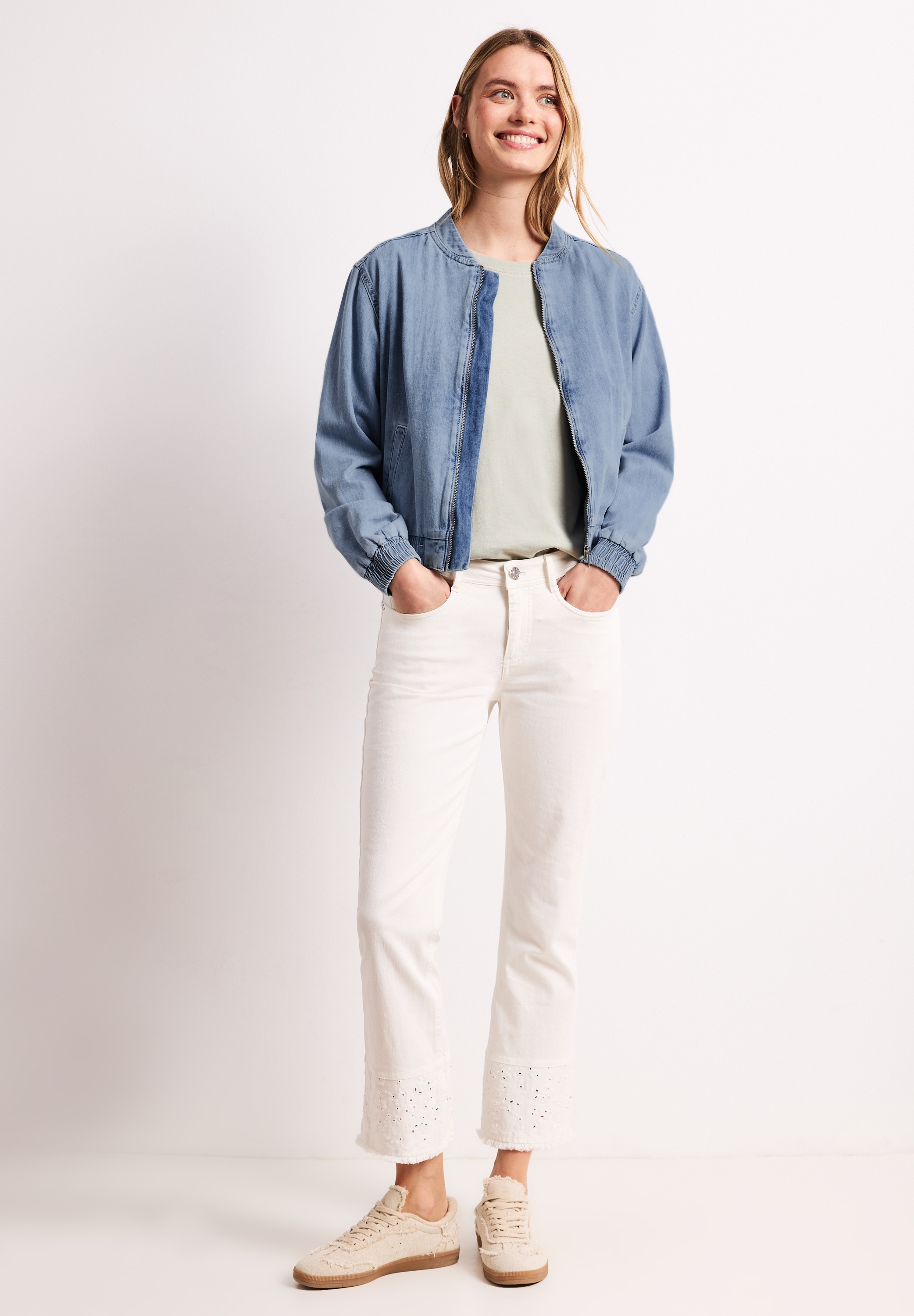 STREET ONE Jeansjacke ohne Kapuze aus reiner Baumwolle