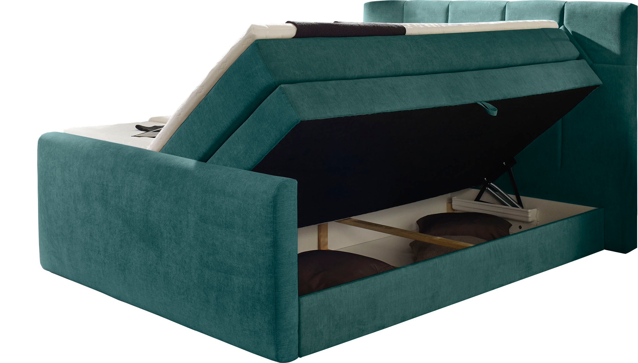 Places of Style Boxspringbett »Atlanta«, inklusive Topper und Bettkasten