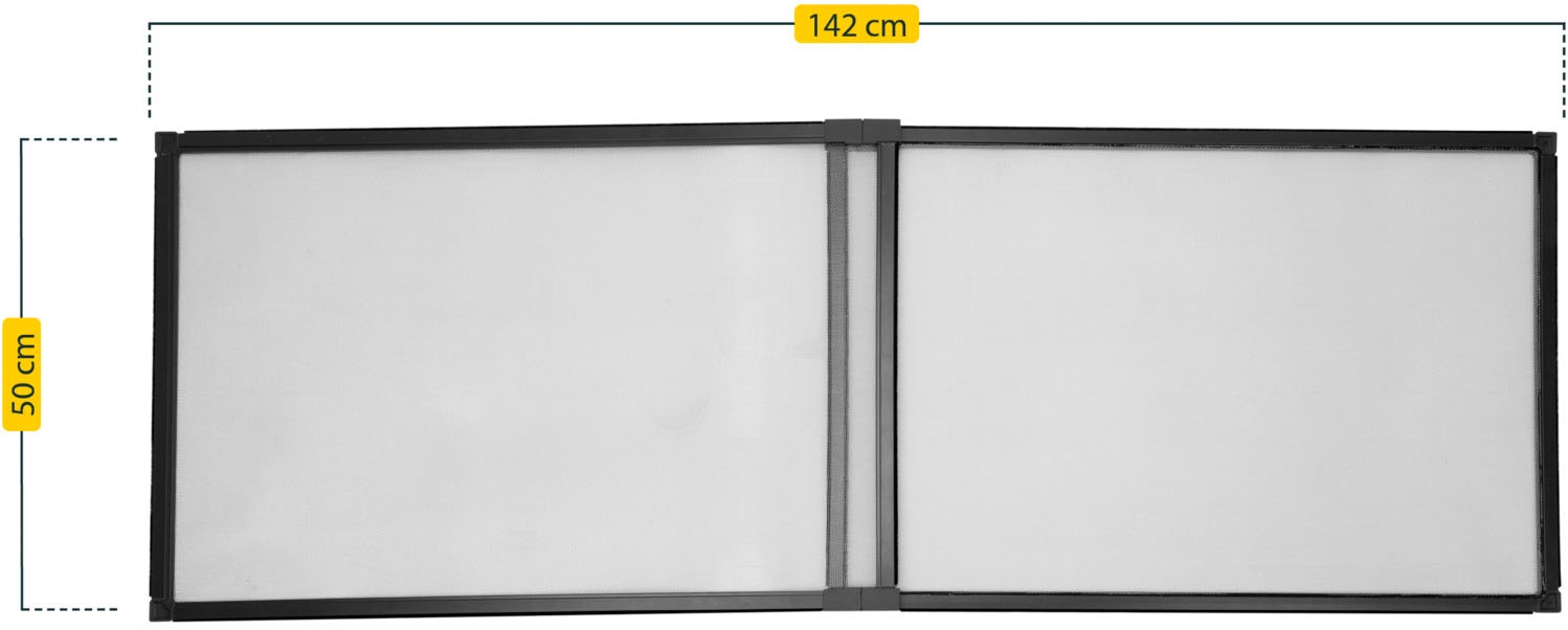 SCHELLENBERG Insektenschutz-Fensterrahmen »"Insectstop Slide", ausziehbares Fliegengitter mit Aluminiumgewebe«, ohne bohren, max. 50 x 142 cm in weiß und anthrazit