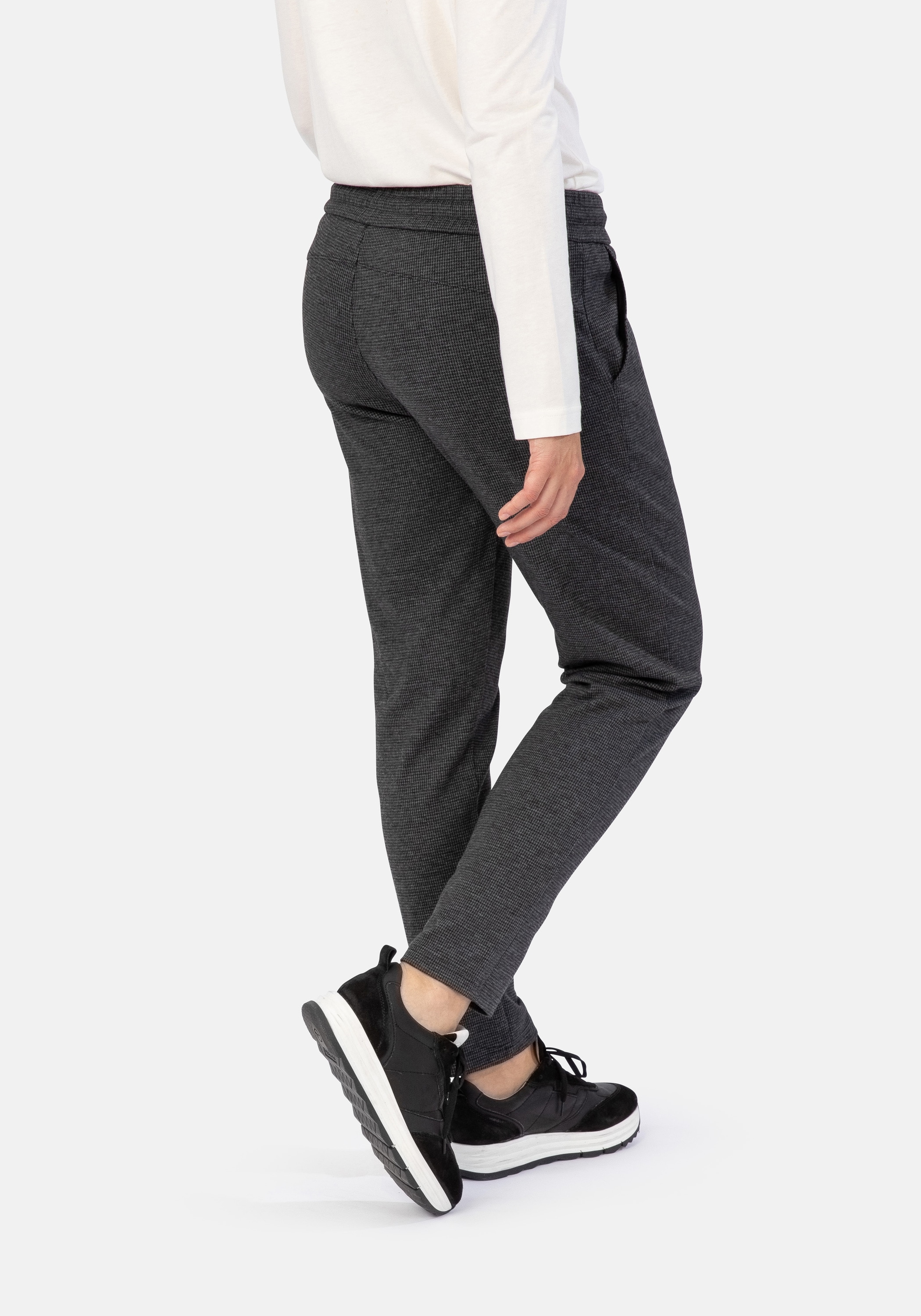 STOOKER WOMEN Jogg Pants »Easy Fit Berlin Pepita«, Tapered Fit Casual Stretch Mit Gummibund für Damen