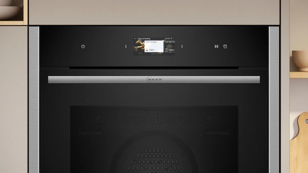 NEFF Backofen N 90 "B24FS33N0" mit Teleskopauszug nachrüstbar mit ecoClean Schonendes Dämpfen bis 120 C & einfache Easy Clean Reinigung