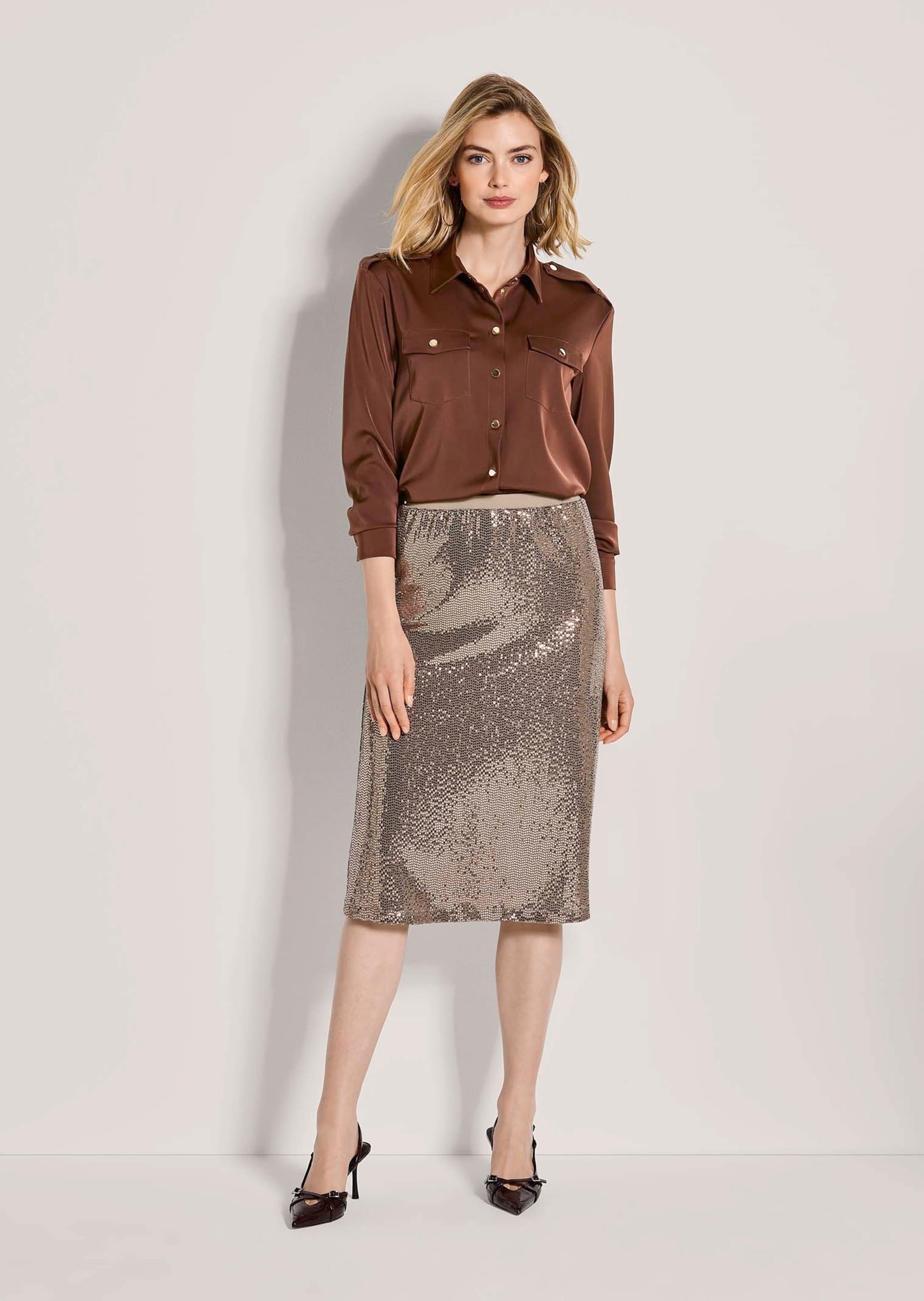 MADELEINE Hemdbluse »Hemdbluse Jerseybluse mit Brusttaschen«